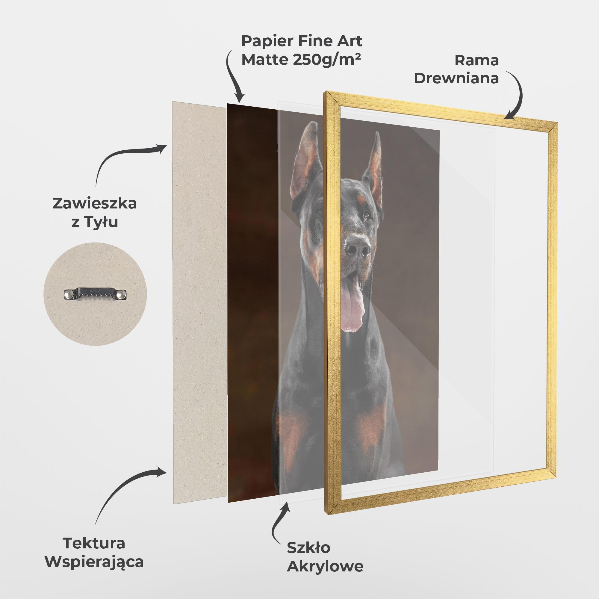 Plakat w Ramie Doberman Looking mockup 1