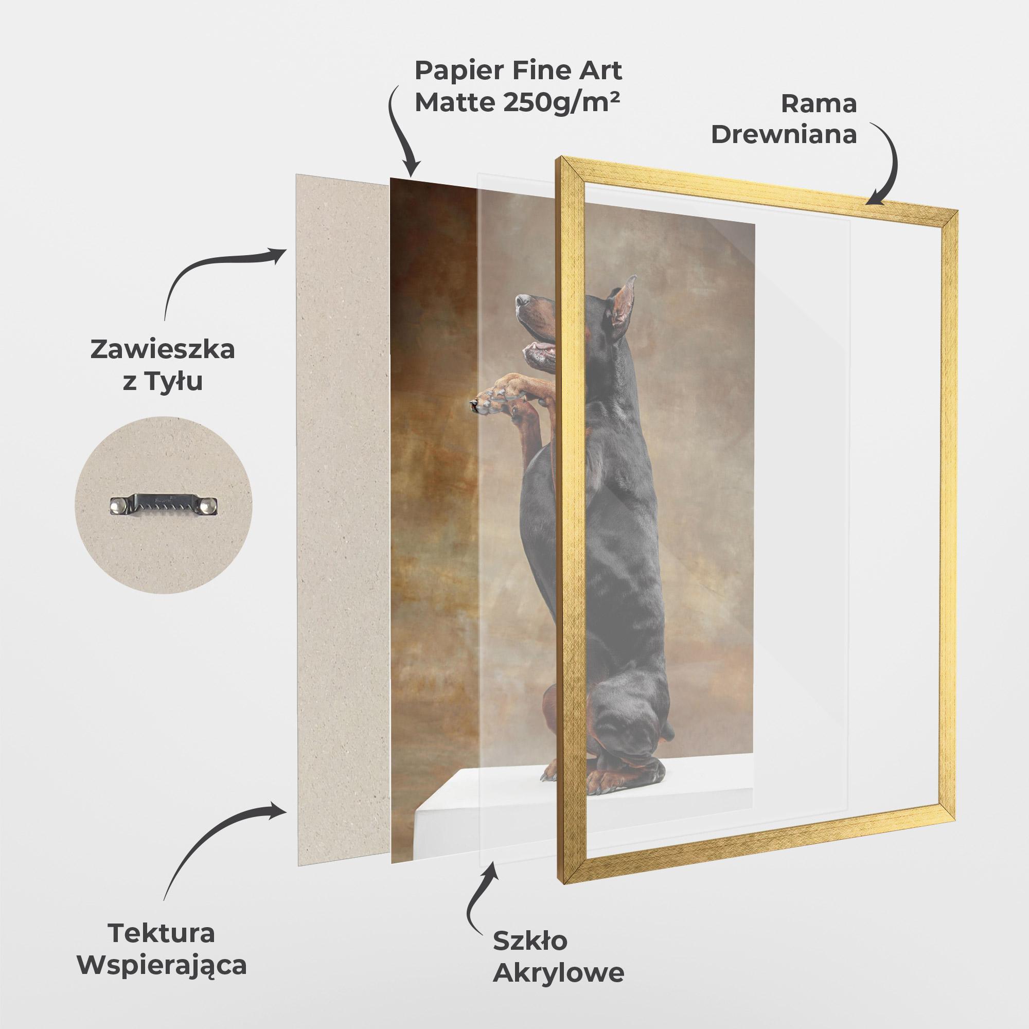 Plakat w Ramie Doberman Standing mockup 1