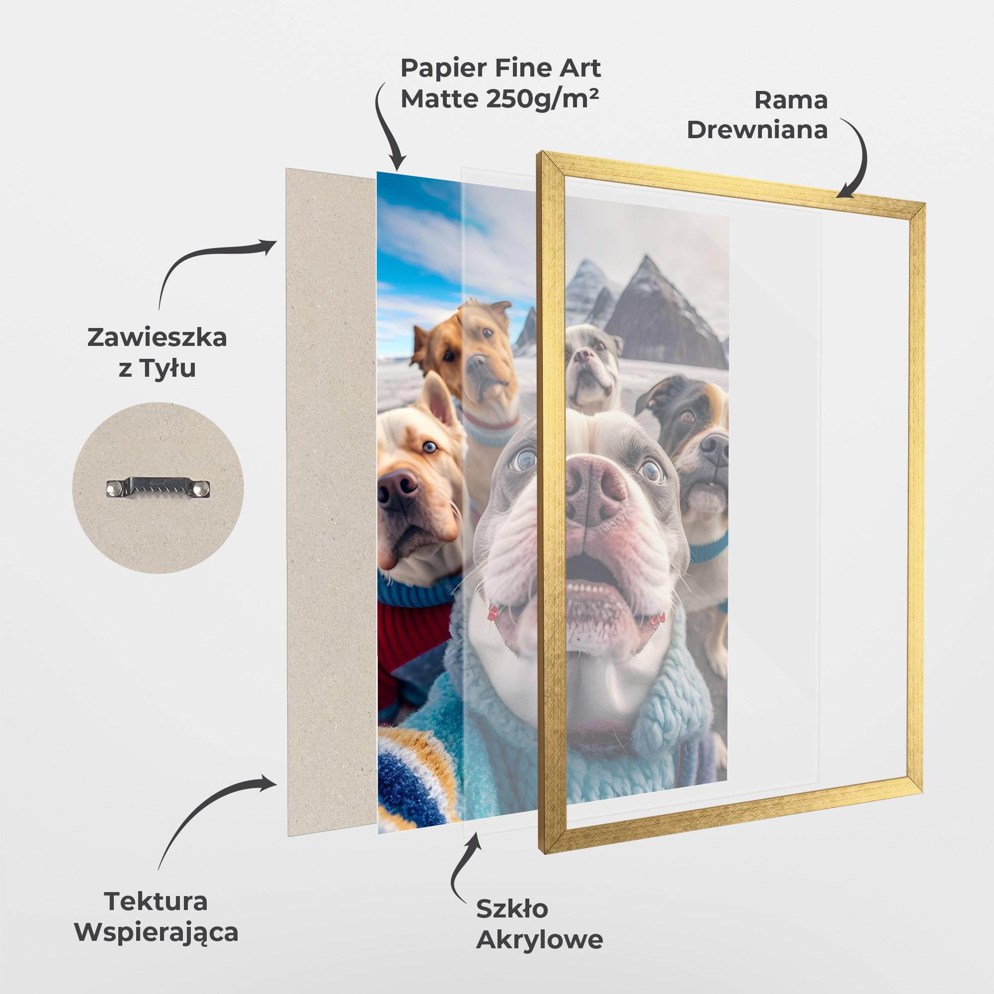 Plakat w Ramie Dogs Selfie Group mockup 1
