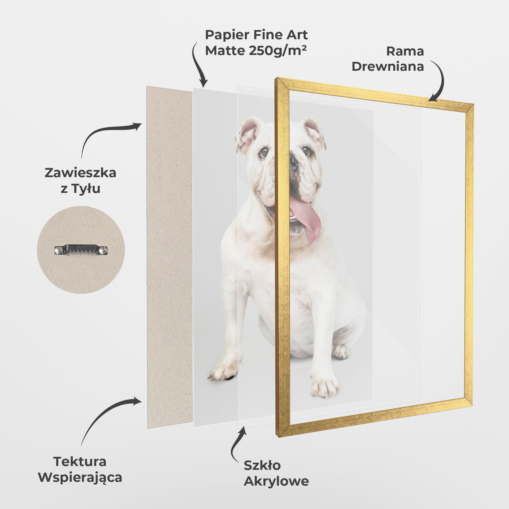 Plakat w Ramie Happy White Dog mockup 1