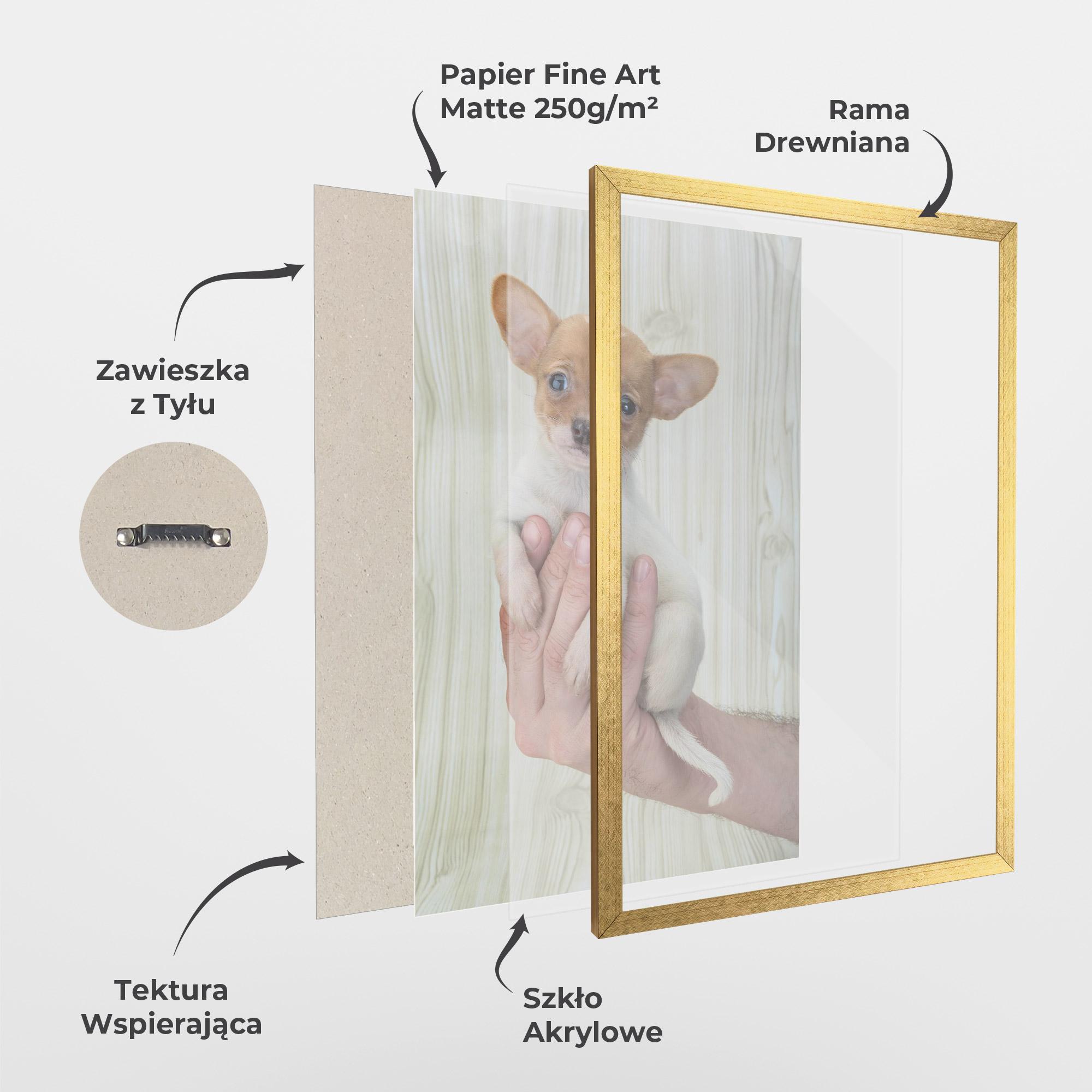 Plakat w Ramie Holding Chihuahua mockup 1