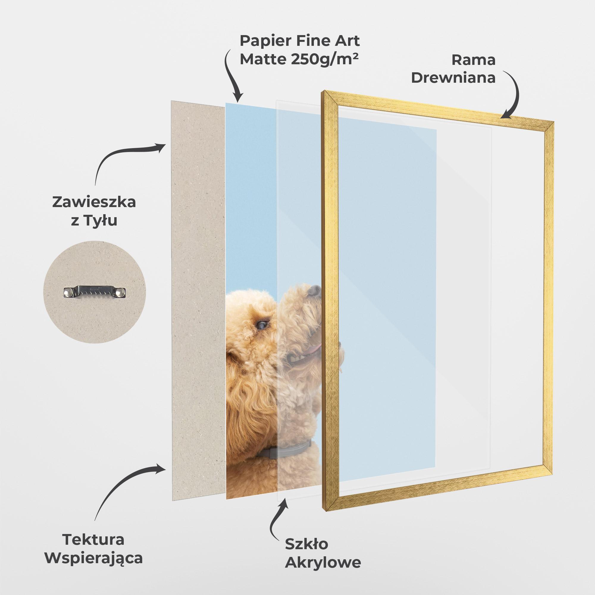 Plakat w Ramie Yellow Cute Dog mockup 1