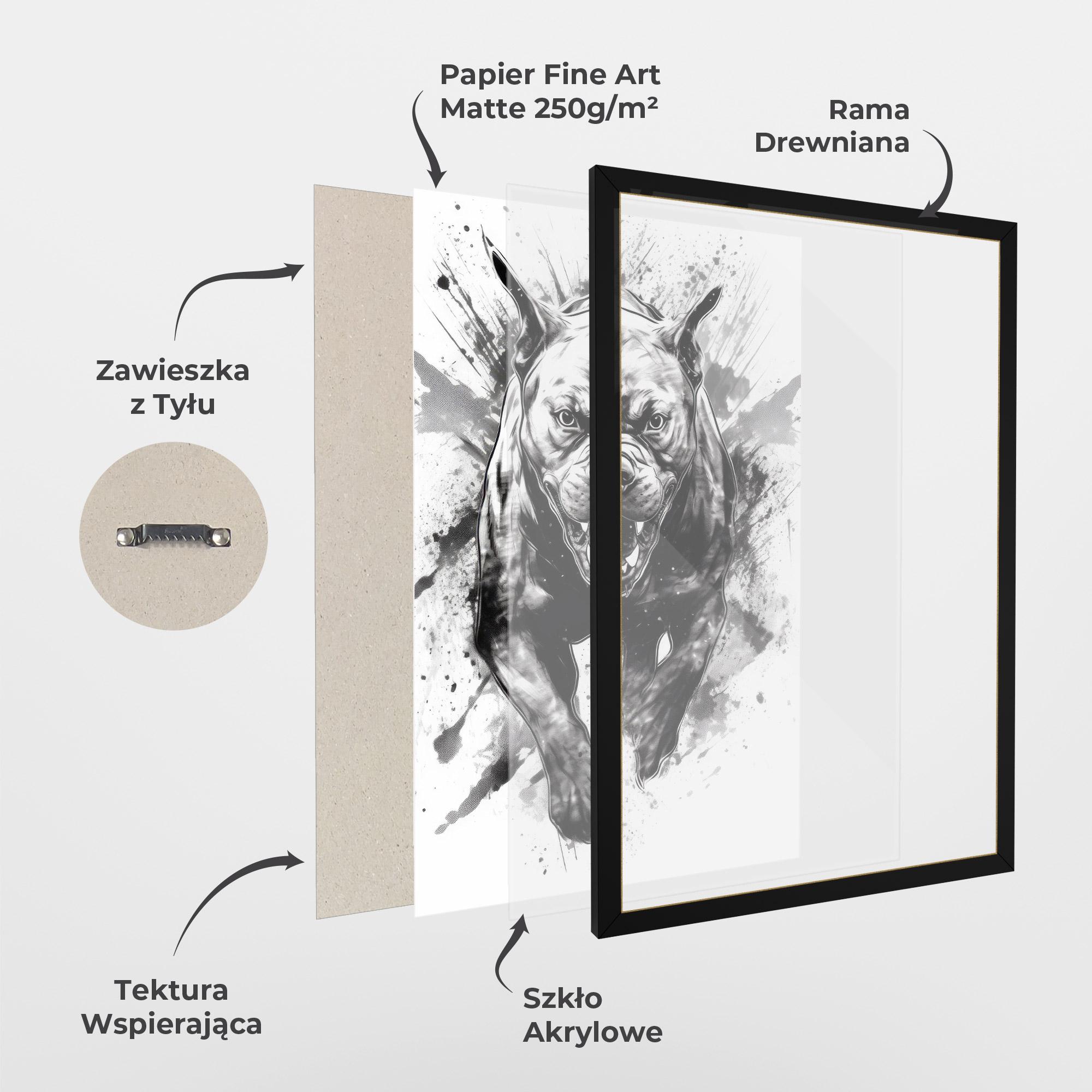 Plakat w Ramie Angry Dog Jump mockup 1