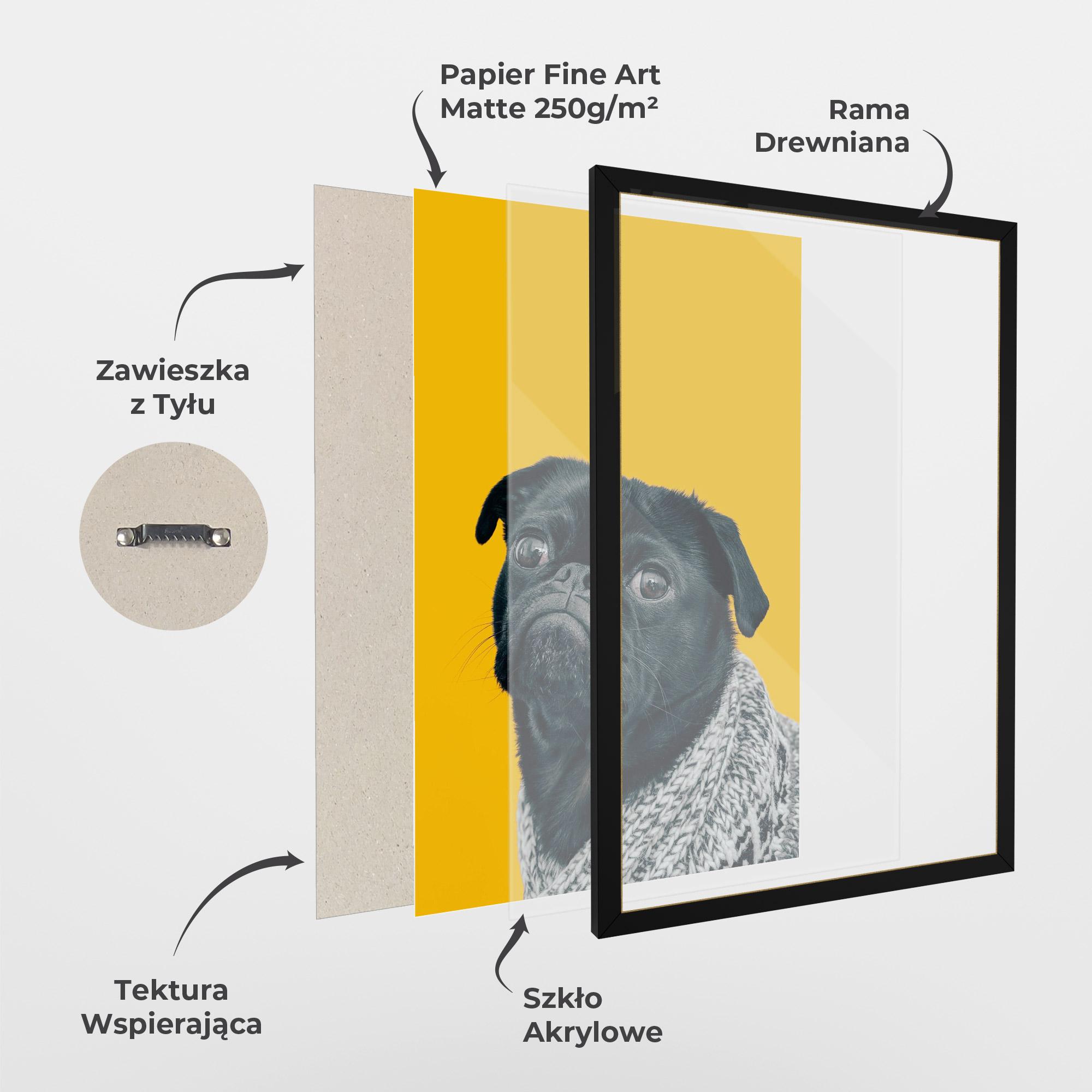 Plakat w Ramie Black Pug mockup 1