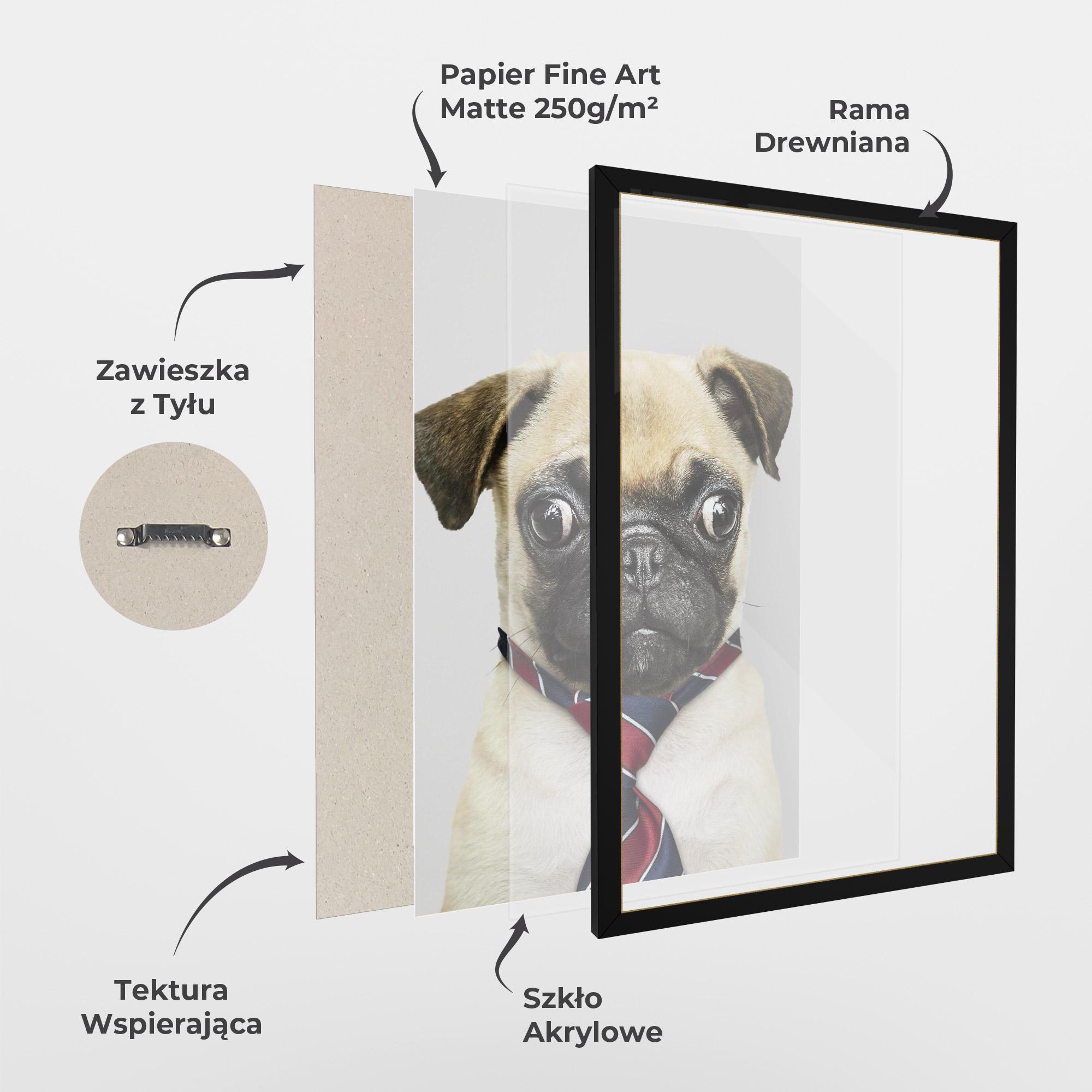 Plakat w Ramie Business Pug mockup 1