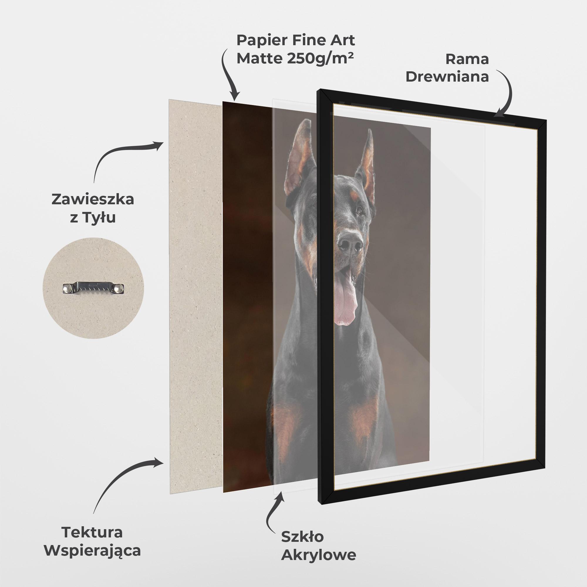 Plakat w Ramie Doberman Looking mockup 1