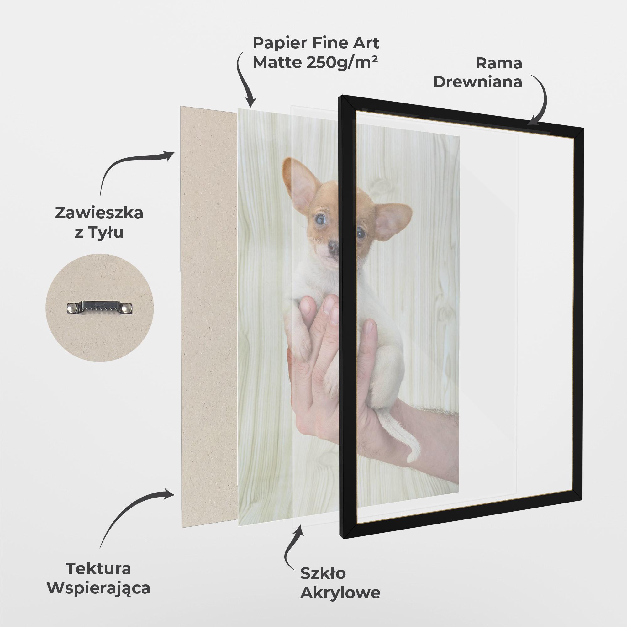 Plakat w Ramie Holding Chihuahua mockup 1