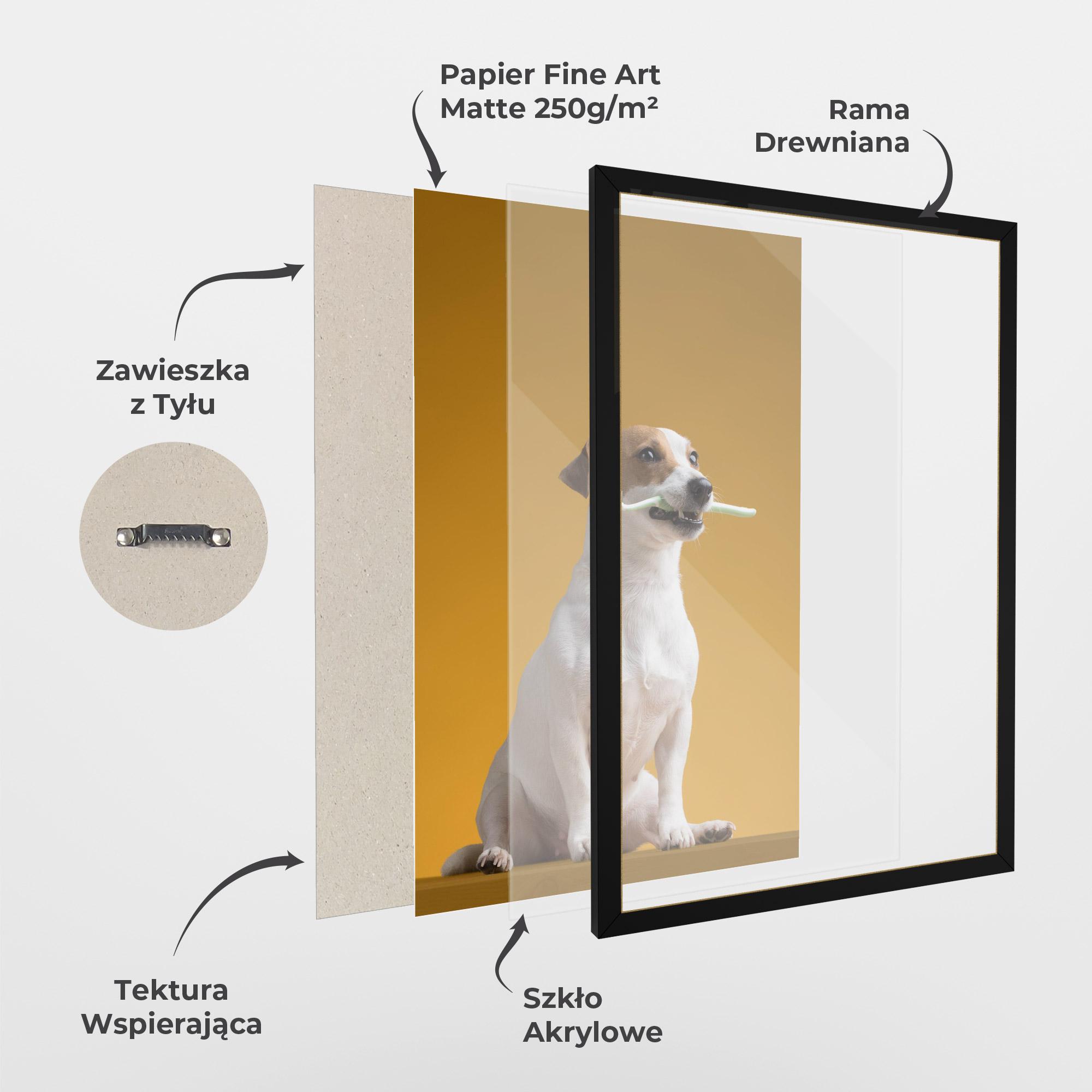 Plakat w Ramie Toothbrush Dog mockup 1