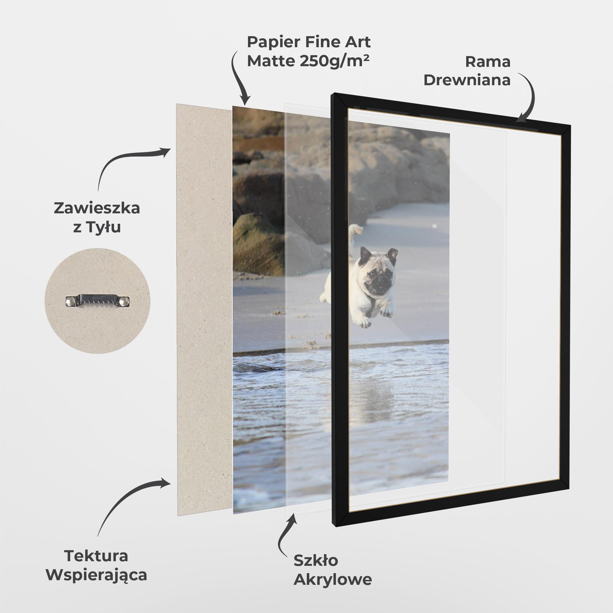 Plakat w Ramie Water Pug mockup 1