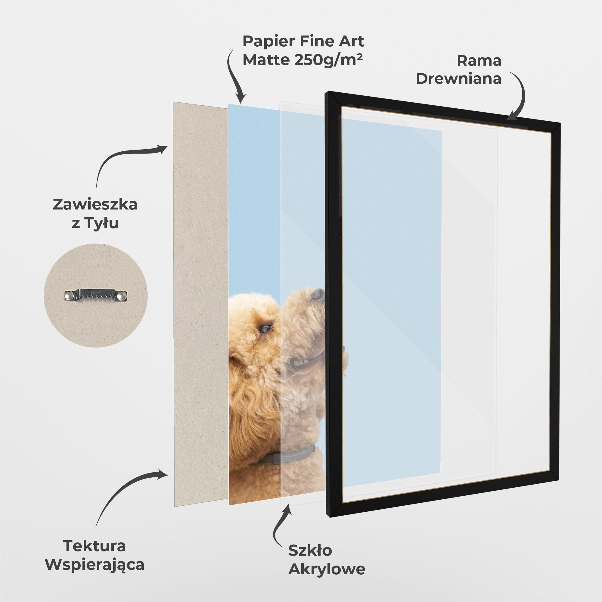 Plakat w Ramie Yellow Cute Dog mockup 1