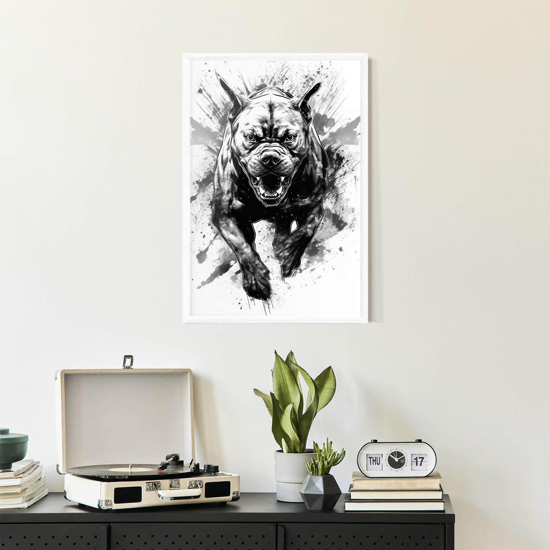 Plakat w Ramie Angry Dog Jump mockup 2