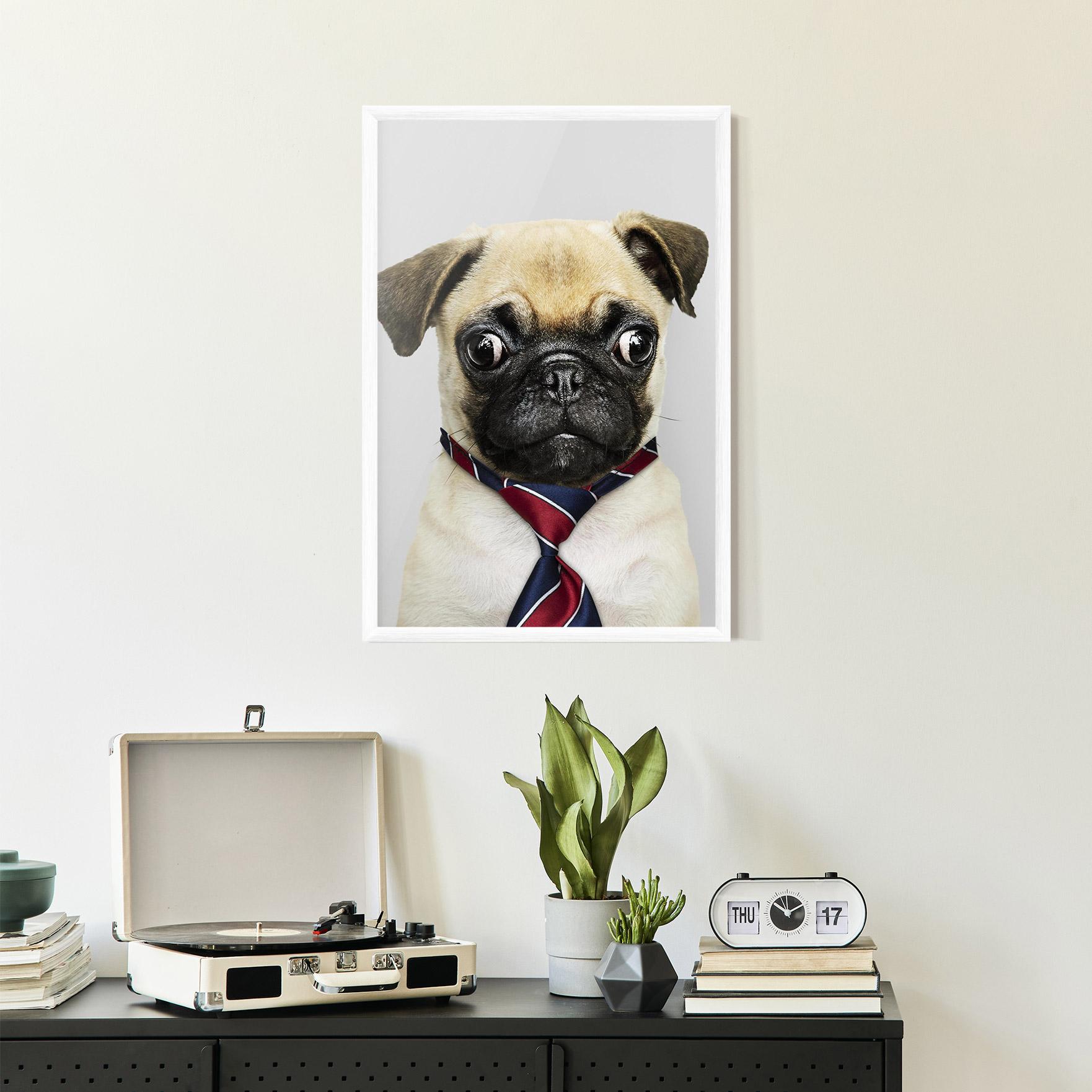 Plakat w Ramie Business Pug mockup 2