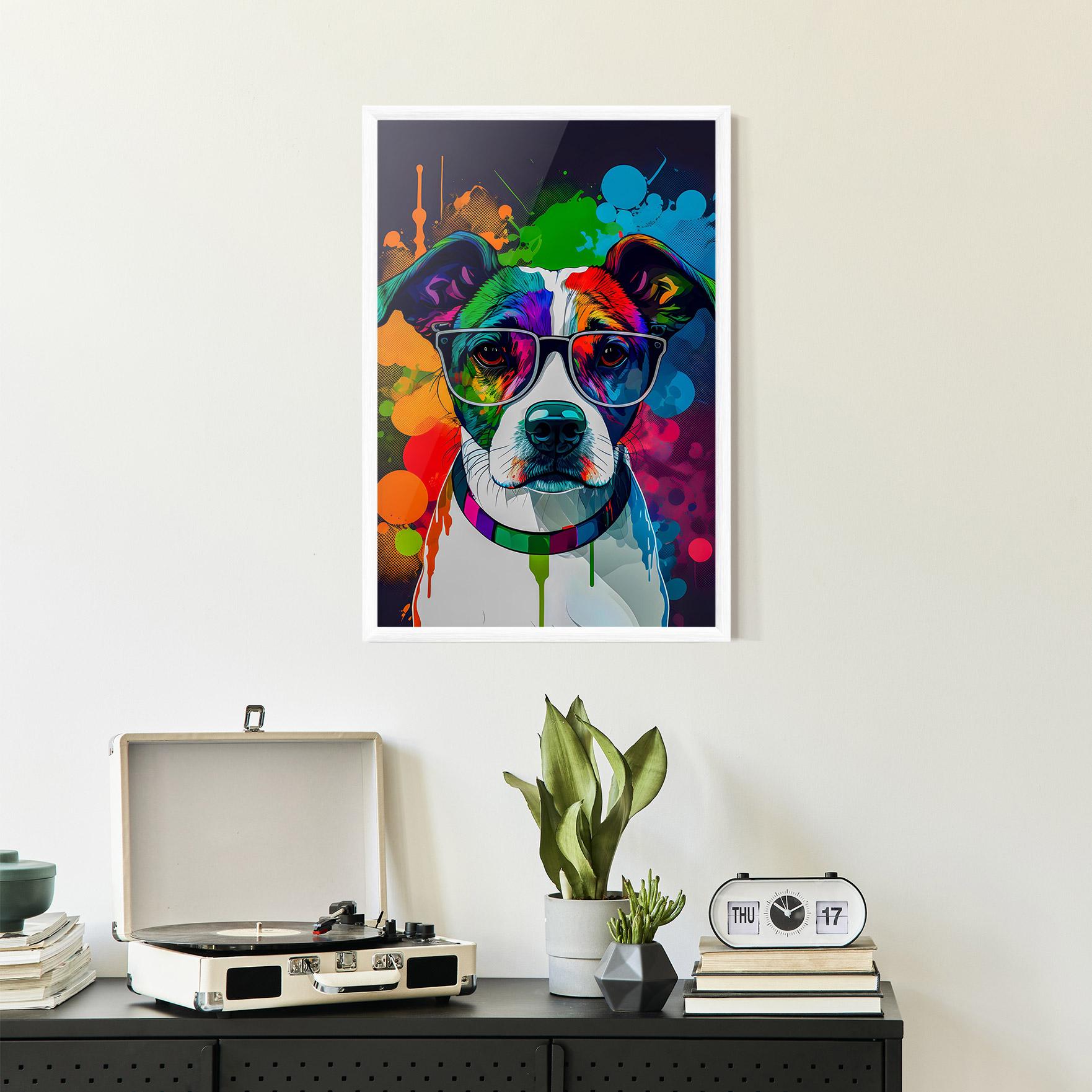 Plakat w Ramie Colorful Dog mockup 2