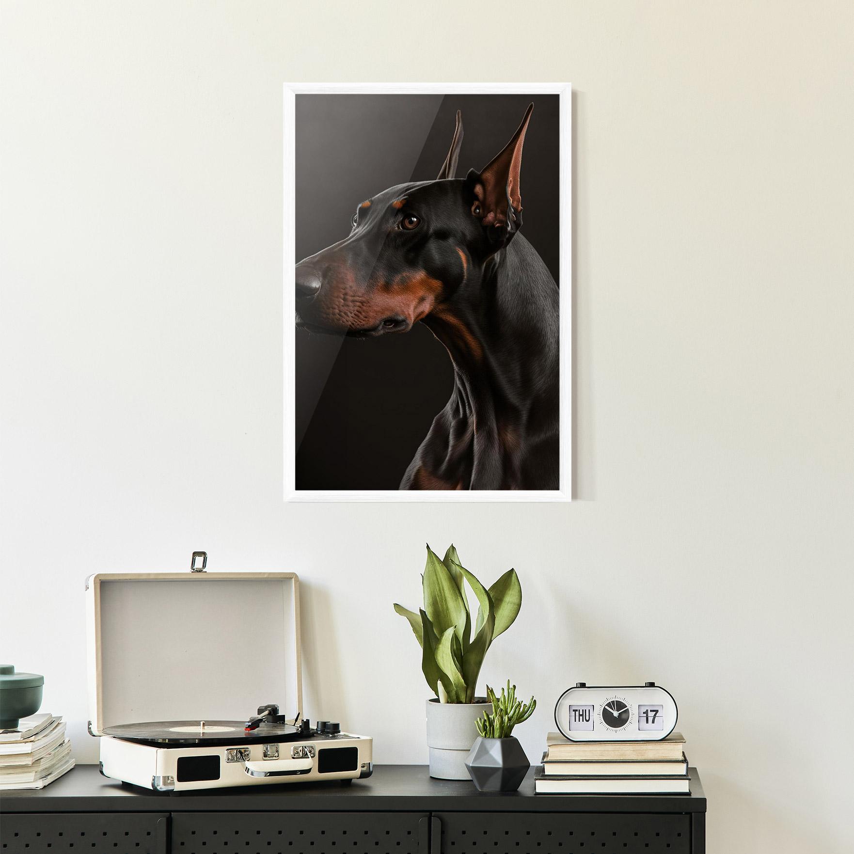 Plakat w Ramie Doberman Dog Portrait mockup 2