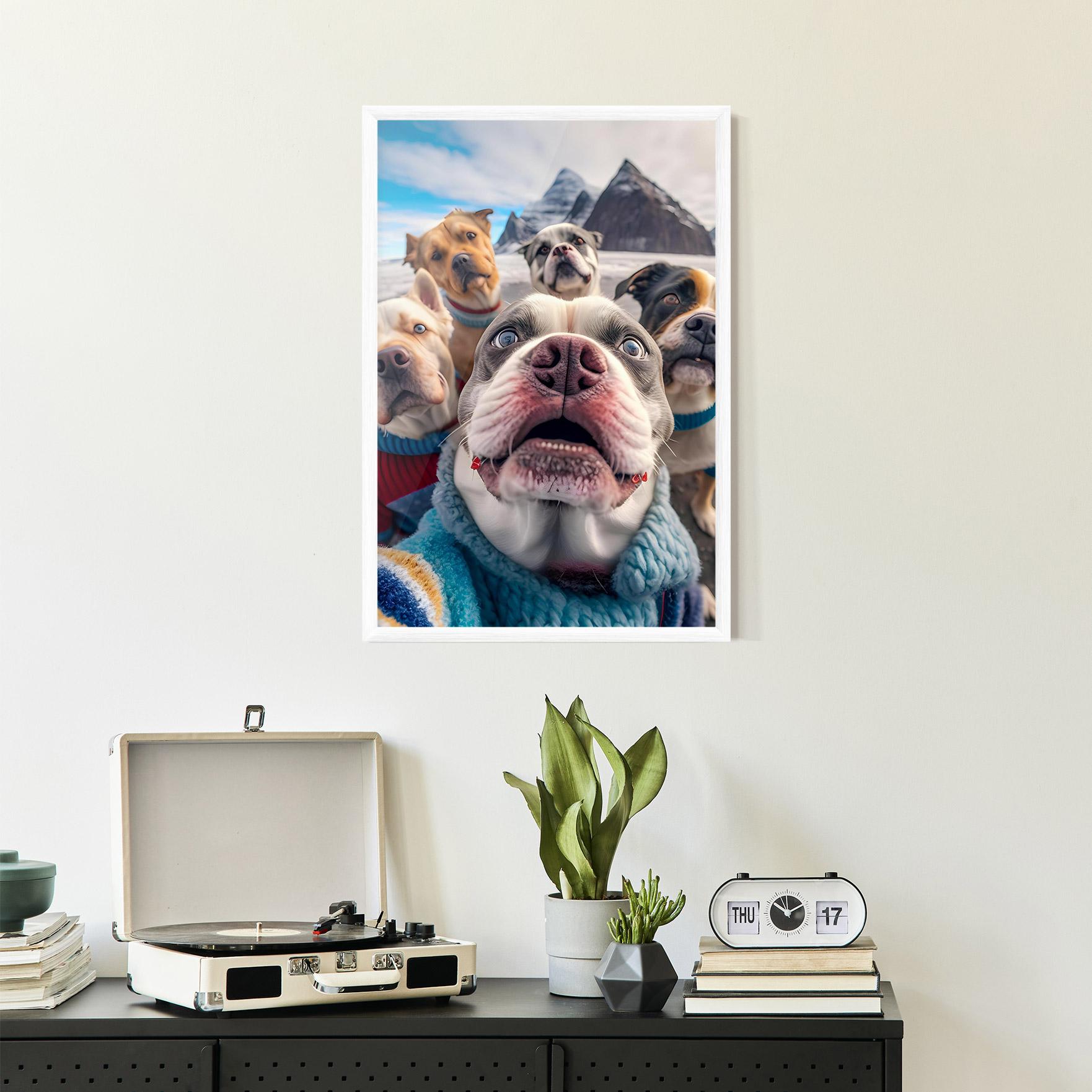Plakat w Ramie Dogs Selfie Group mockup 2