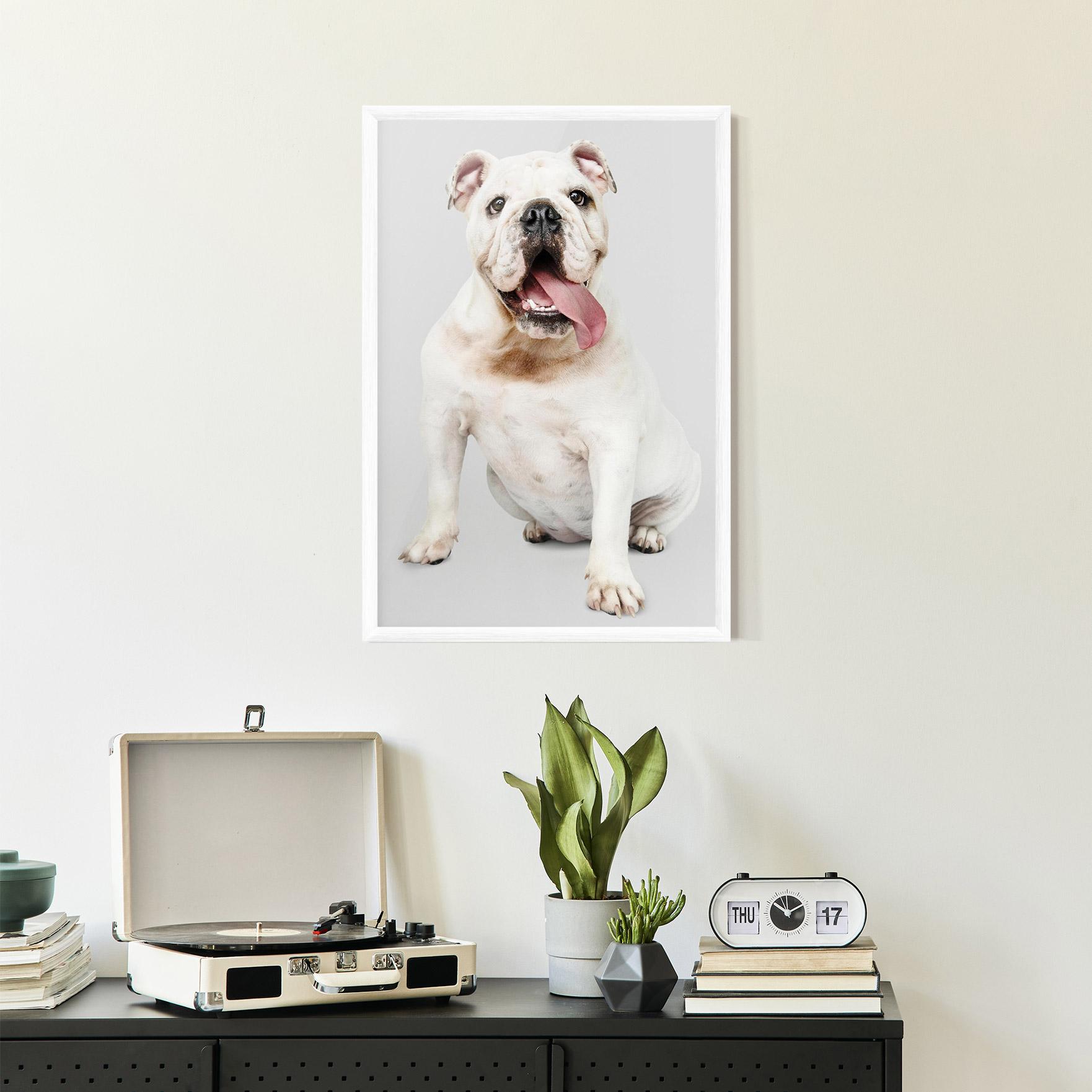 Plakat w Ramie Happy White Dog mockup 2