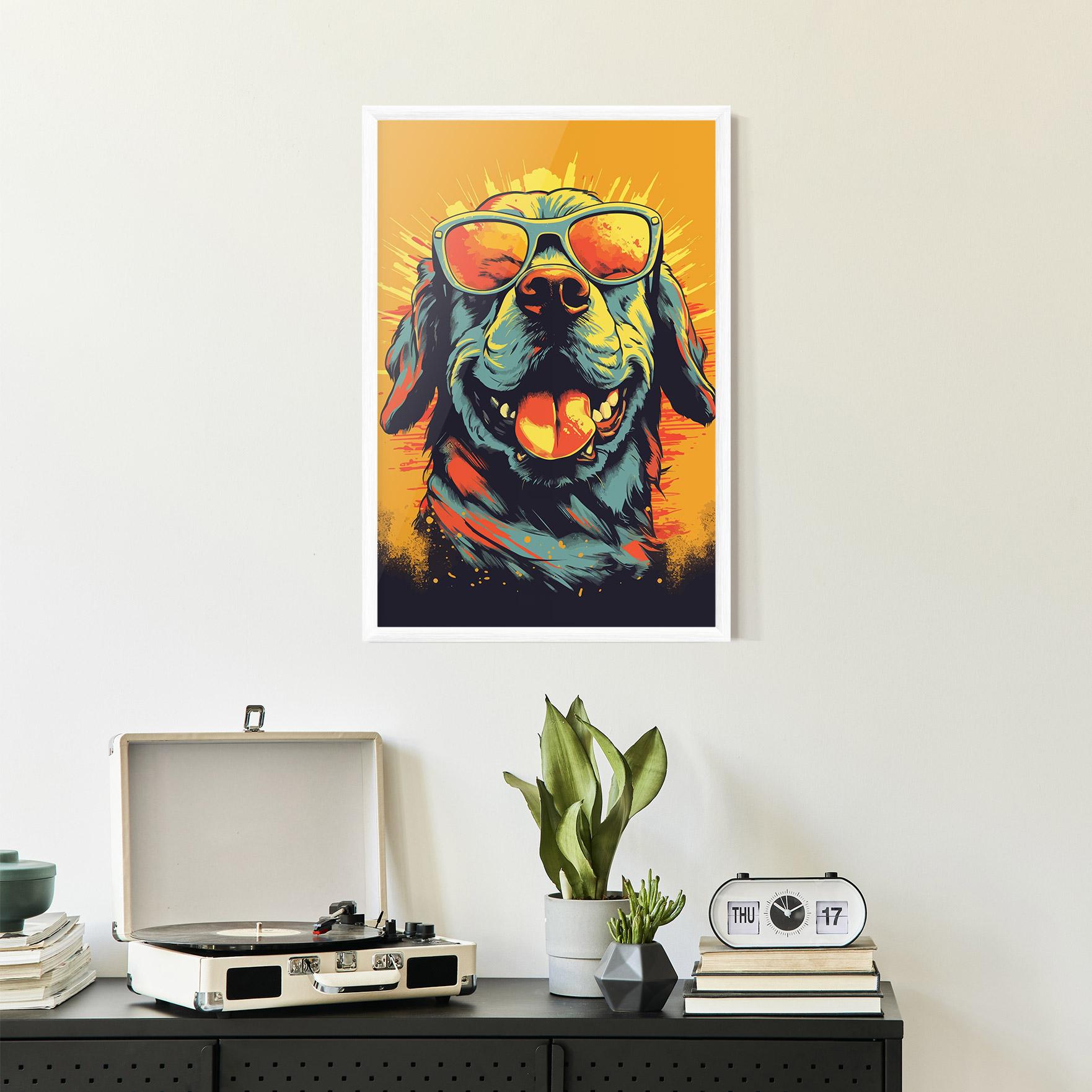 Plakat w Ramie Sunglasses Dog mockup 2