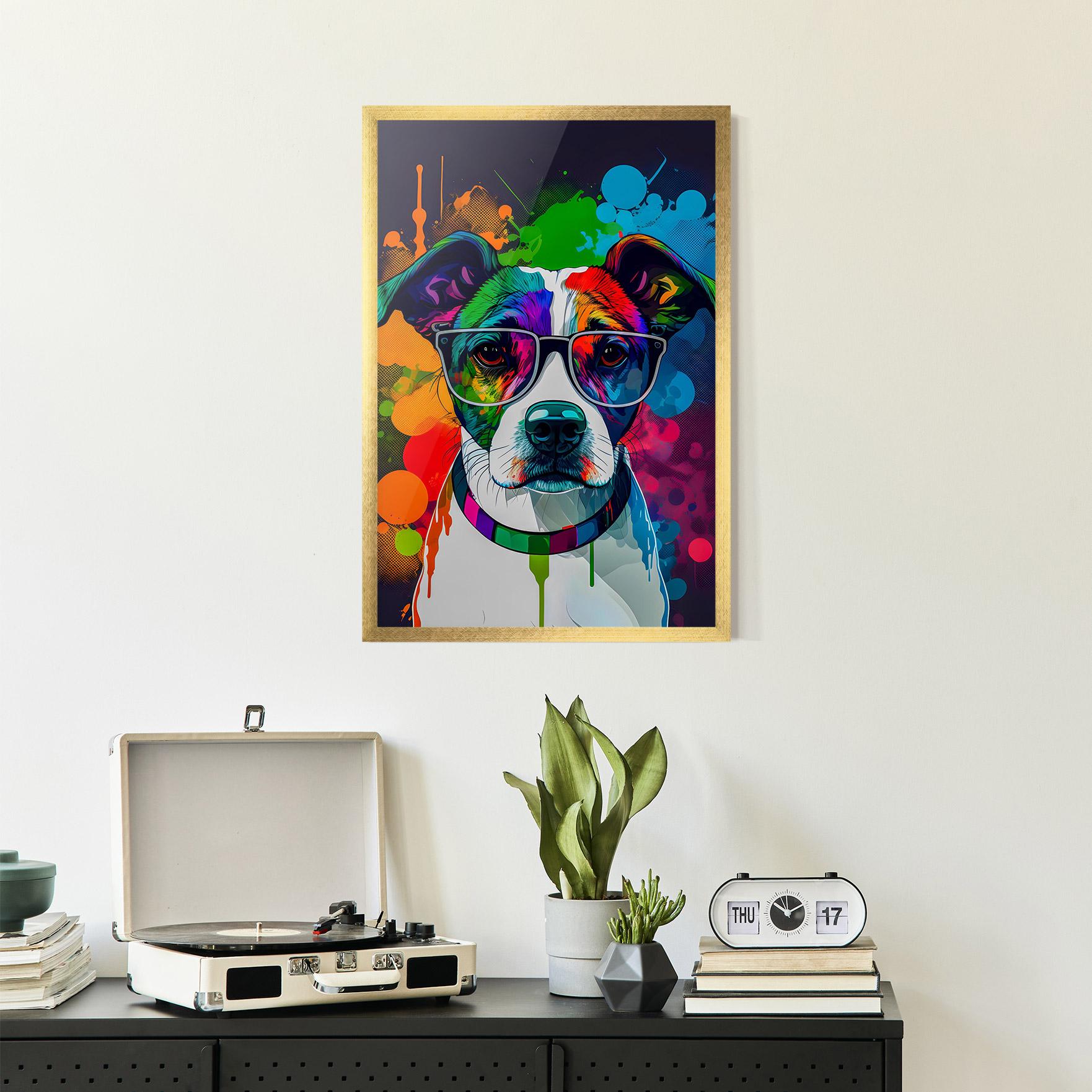 Plakat w Ramie Colorful Dog mockup 2