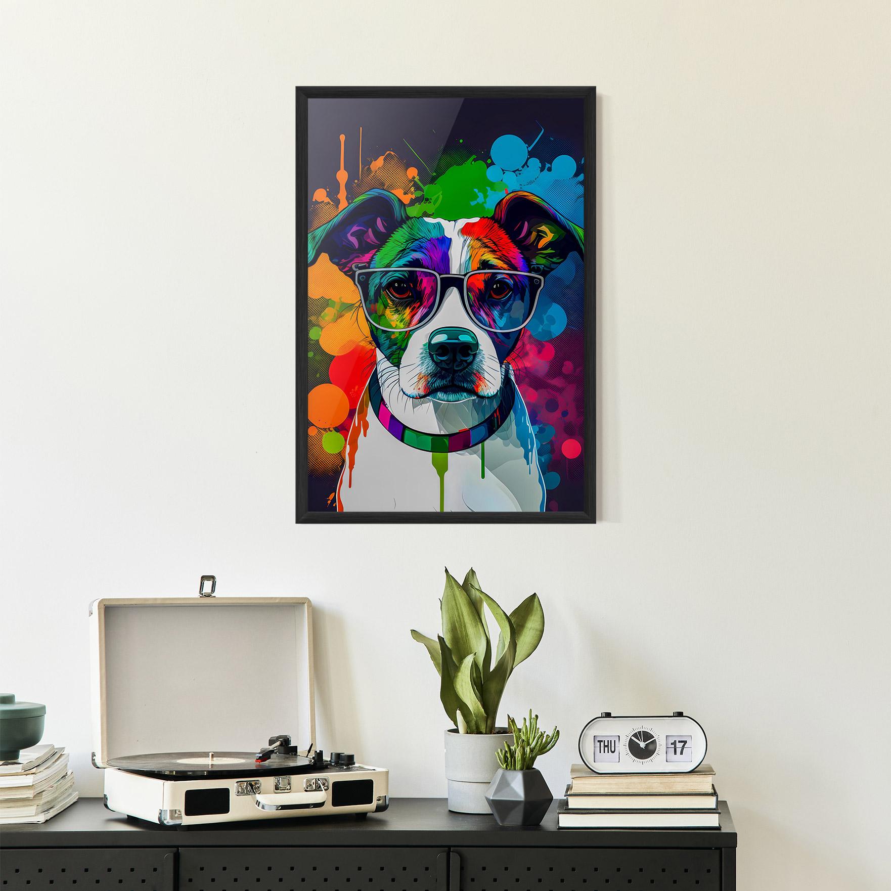 Plakat w Ramie Colorful Dog mockup 2