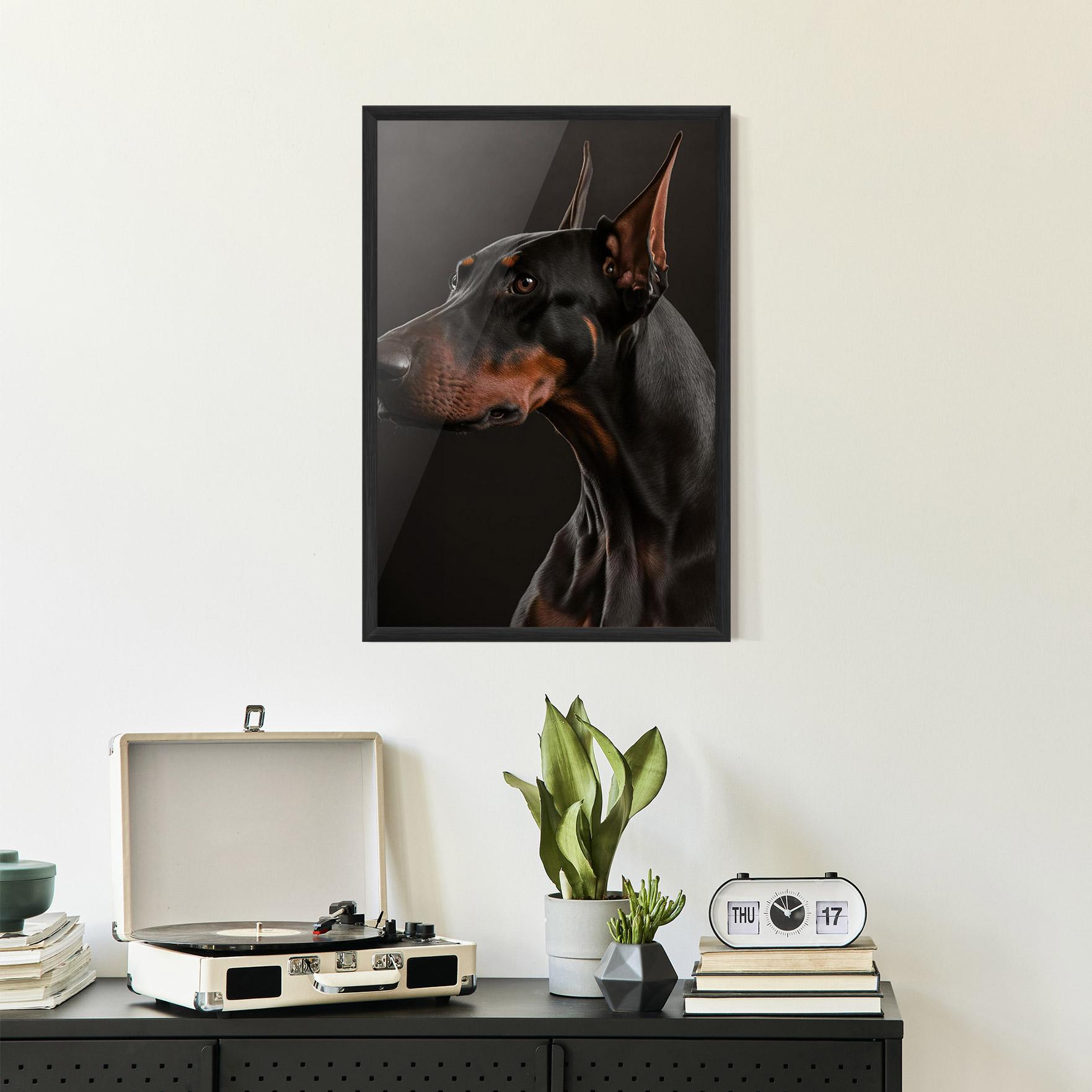 Plakat w Ramie Doberman Dog Portrait mockup 2
