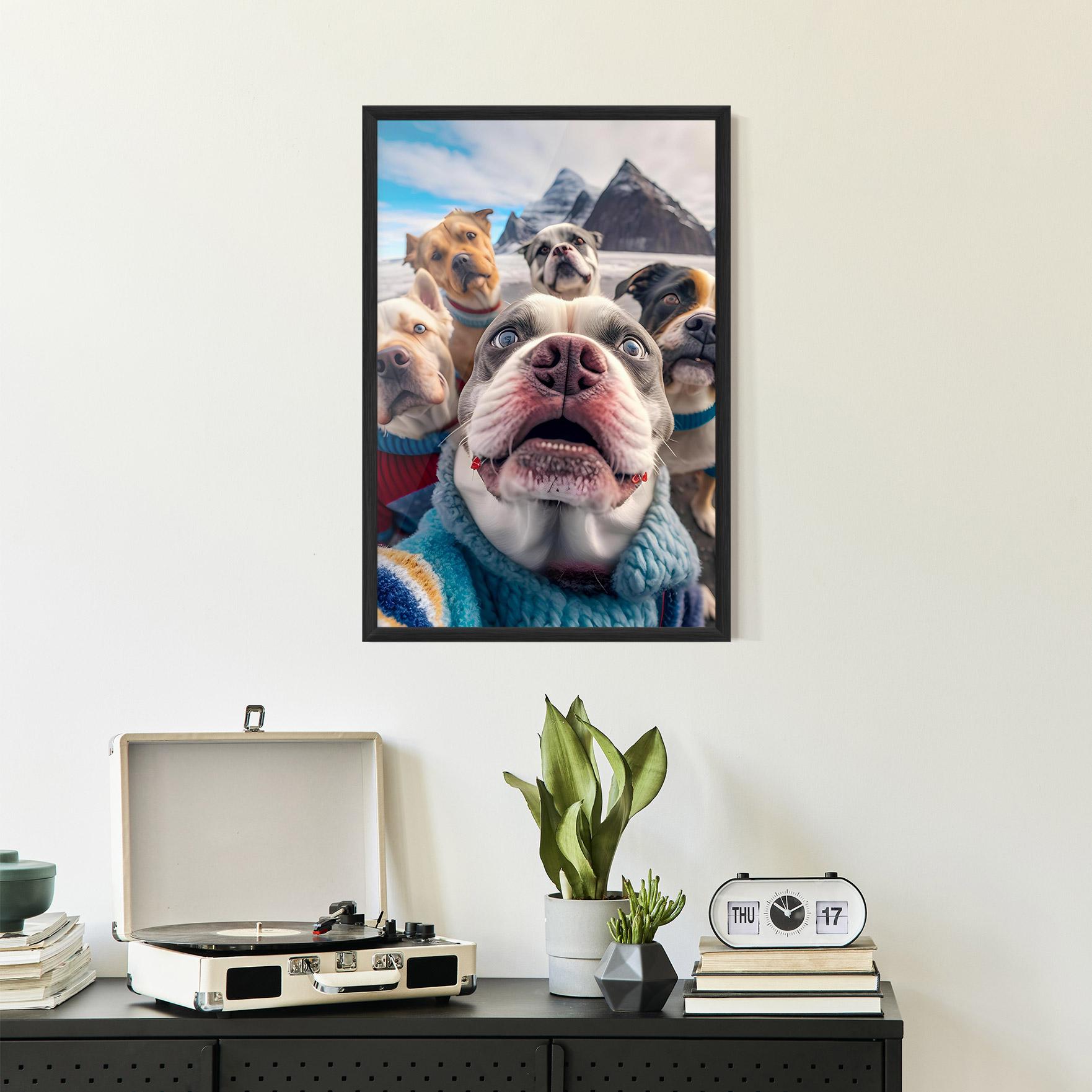 Plakat w Ramie Dogs Selfie Group mockup 2