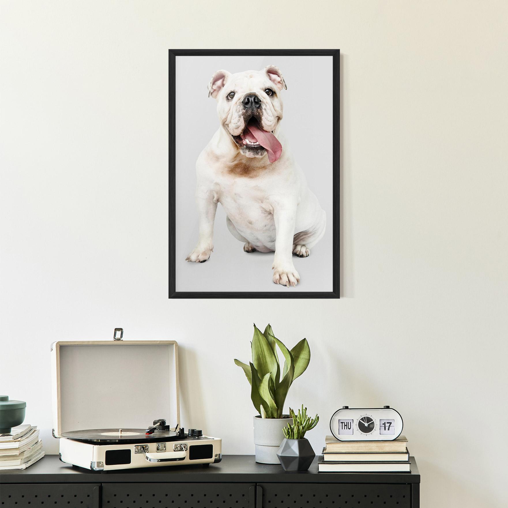 Plakat w Ramie Happy White Dog mockup 2