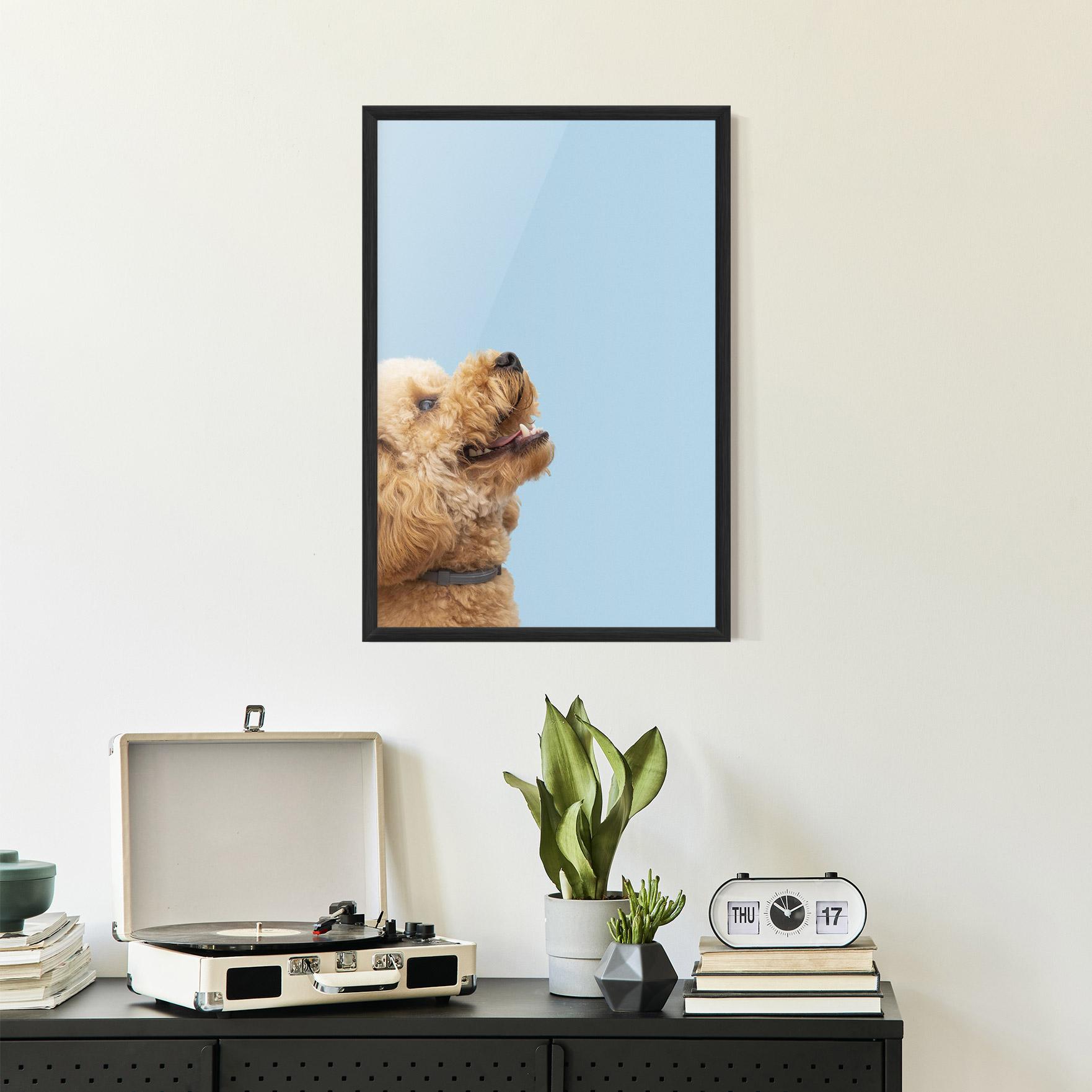Plakat w Ramie Yellow Cute Dog mockup 2