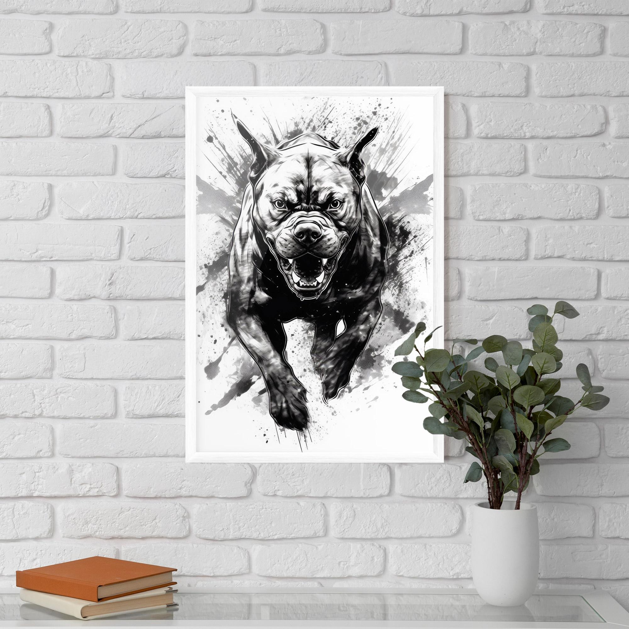 Plakat w Ramie Angry Dog Jump mockup 5