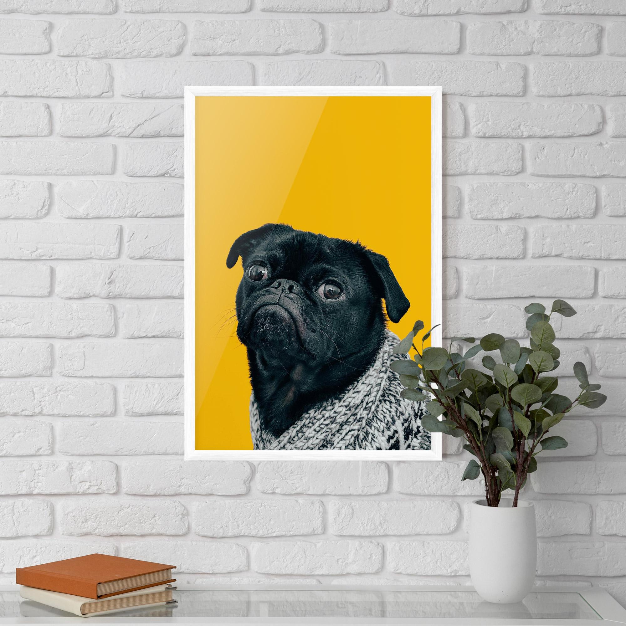 Plakat w Ramie Black Pug mockup 5
