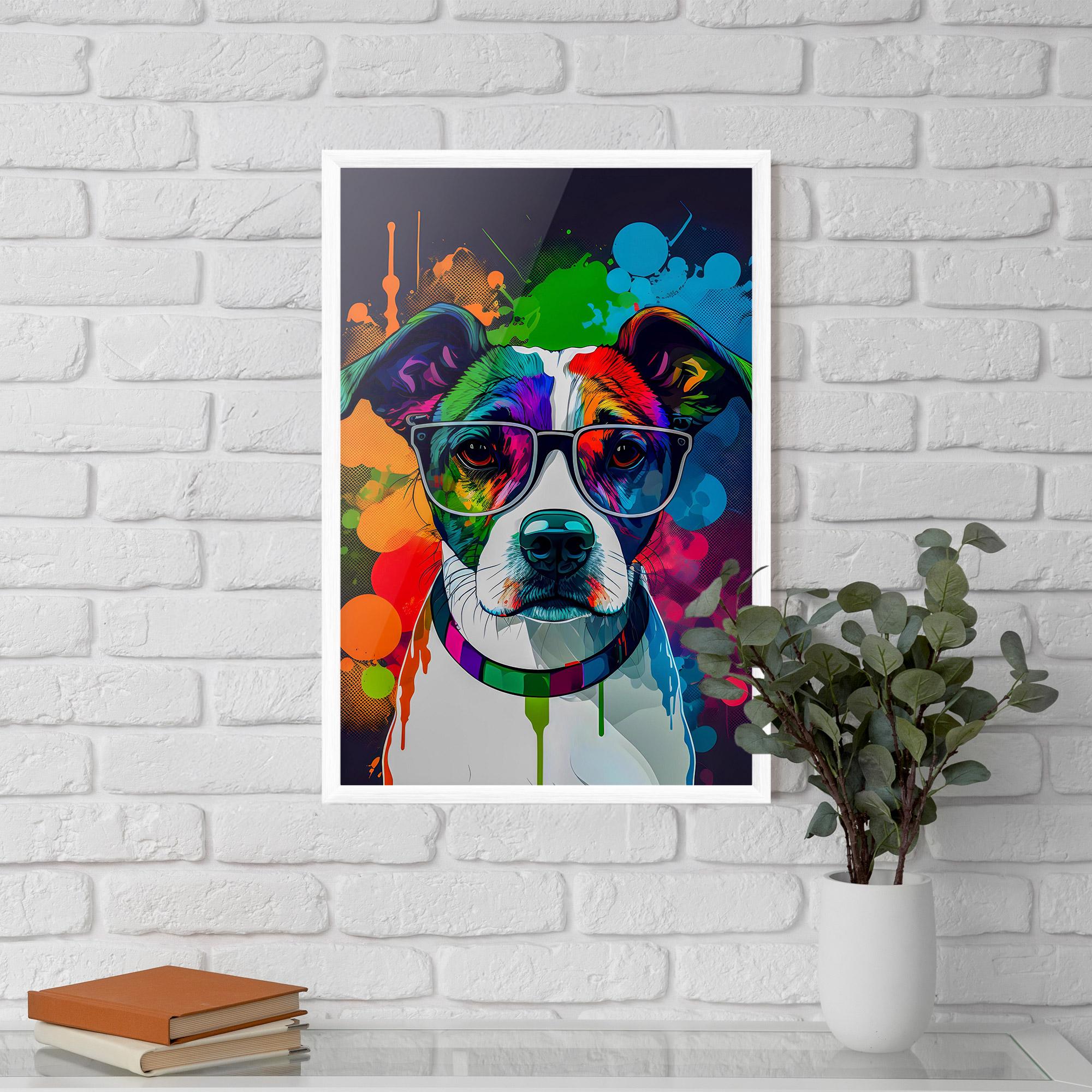 Plakat w Ramie Colorful Dog mockup 5