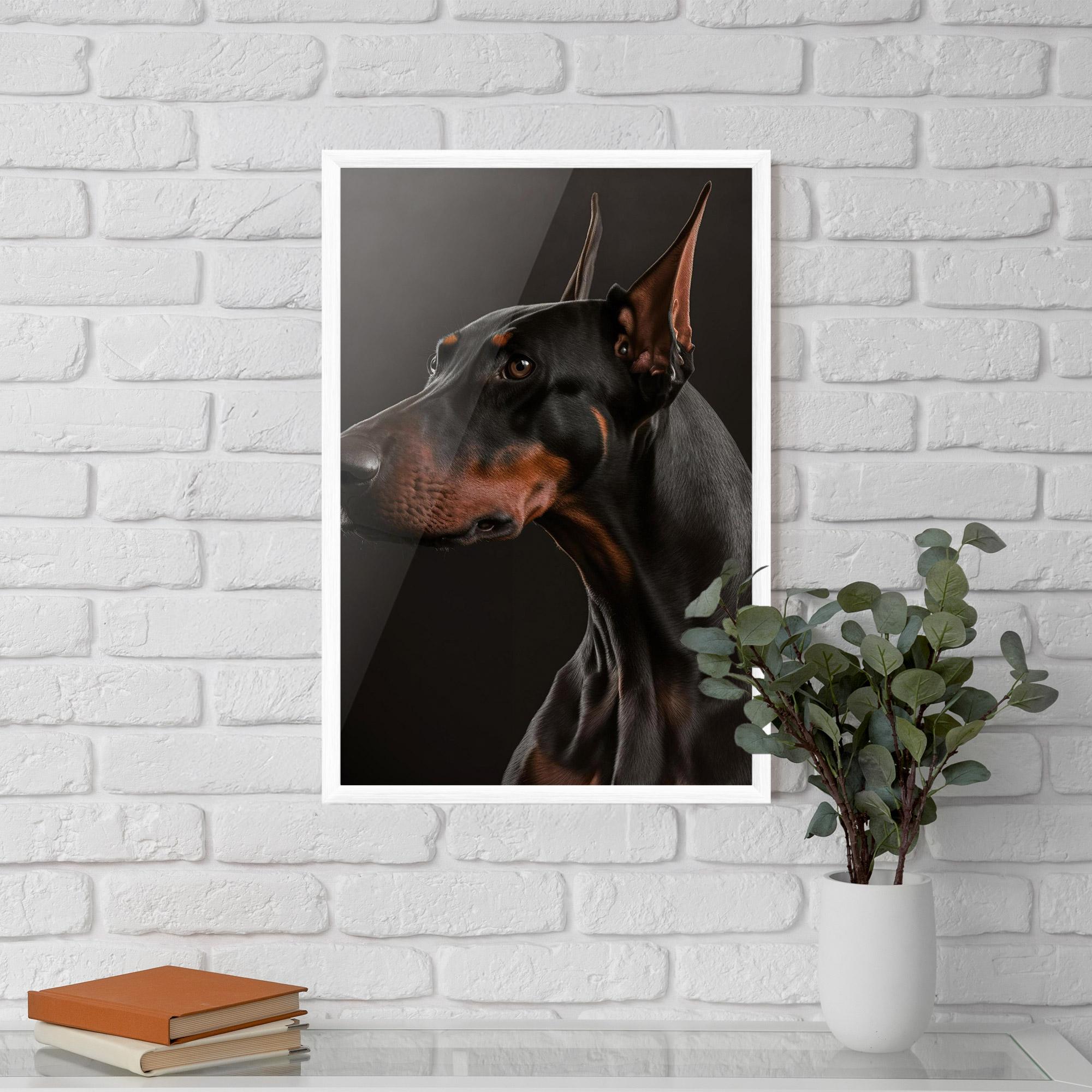 Plakat w Ramie Doberman Dog Portrait mockup 5