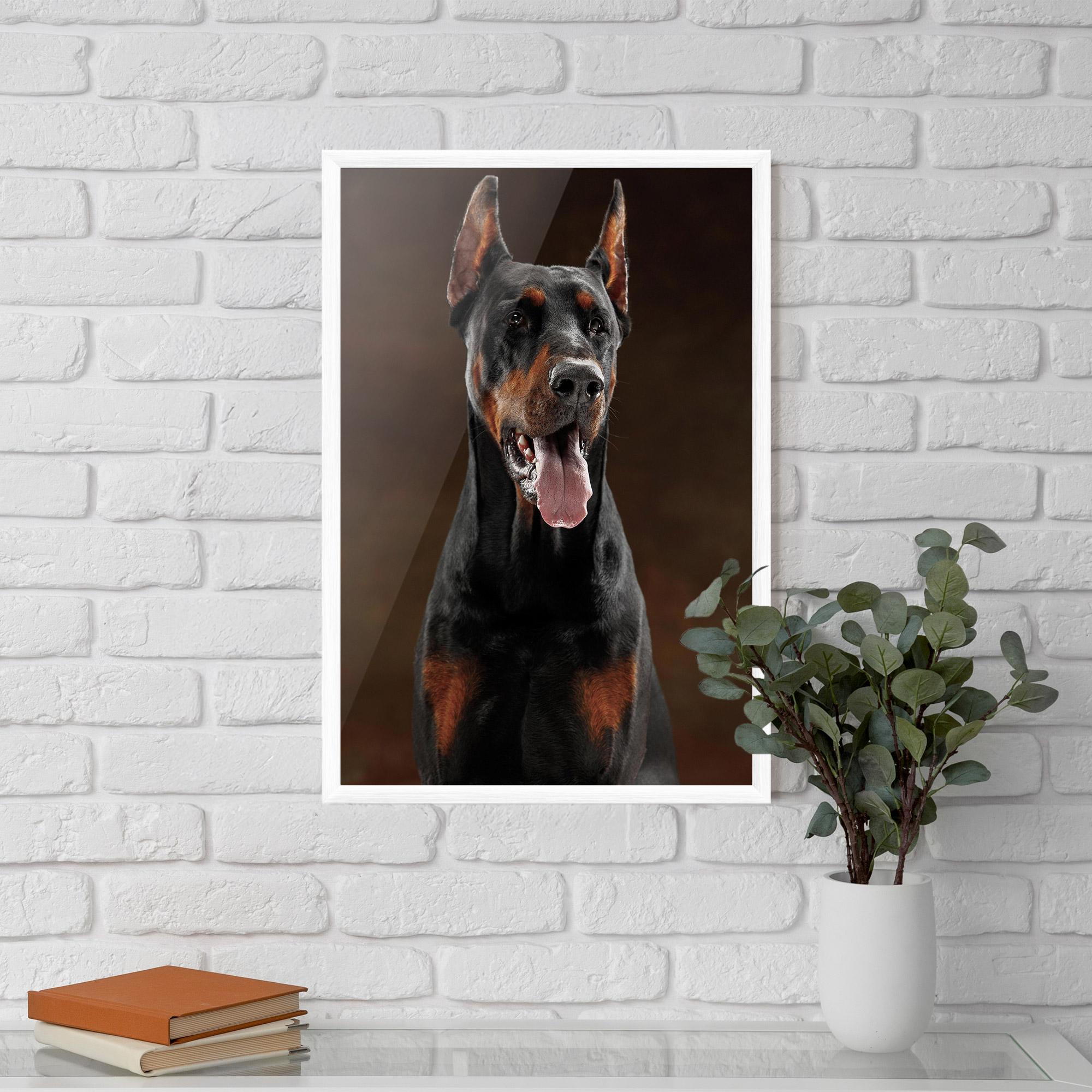 Plakat w Ramie Doberman Looking mockup 5