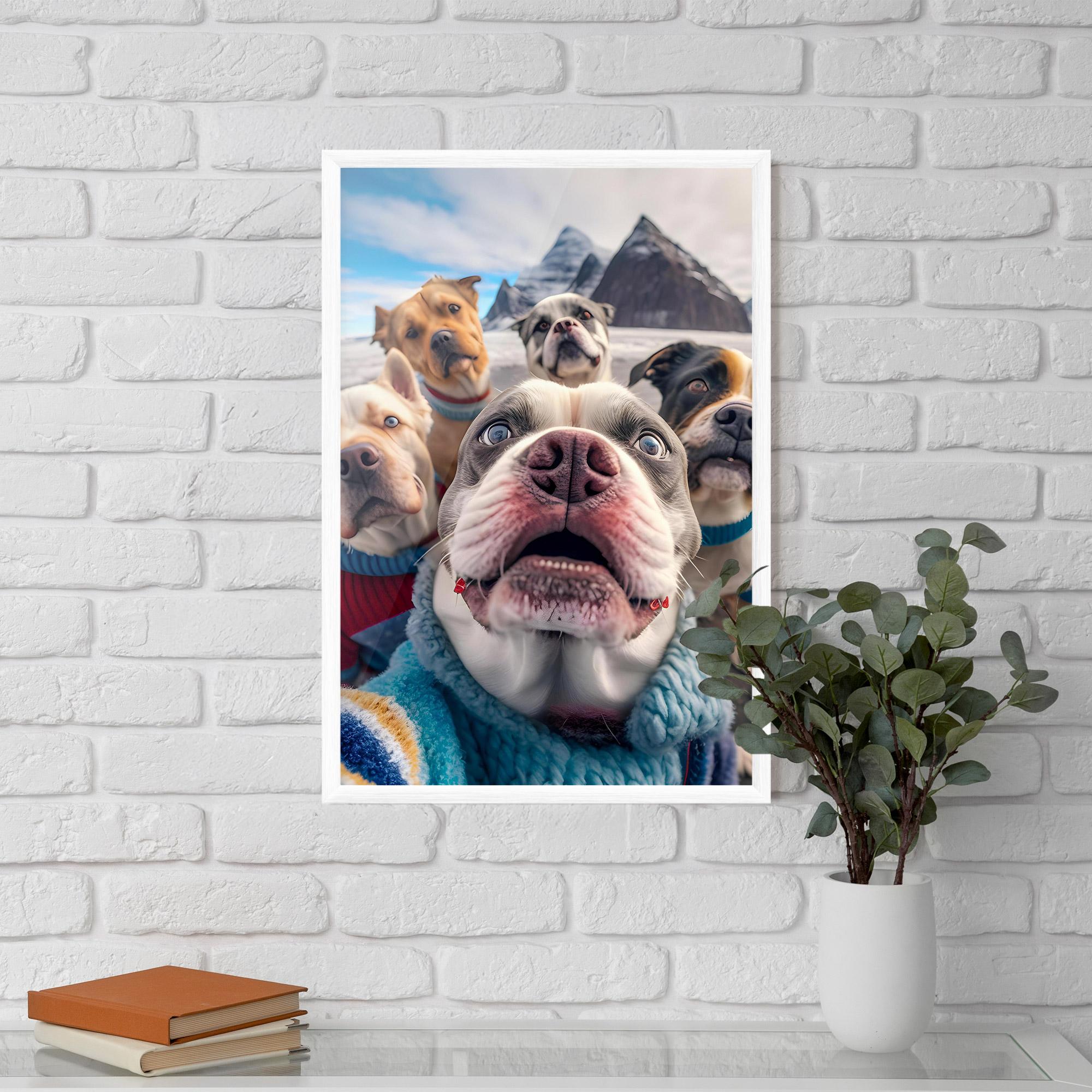 Plakat w Ramie Dogs Selfie Group mockup 5