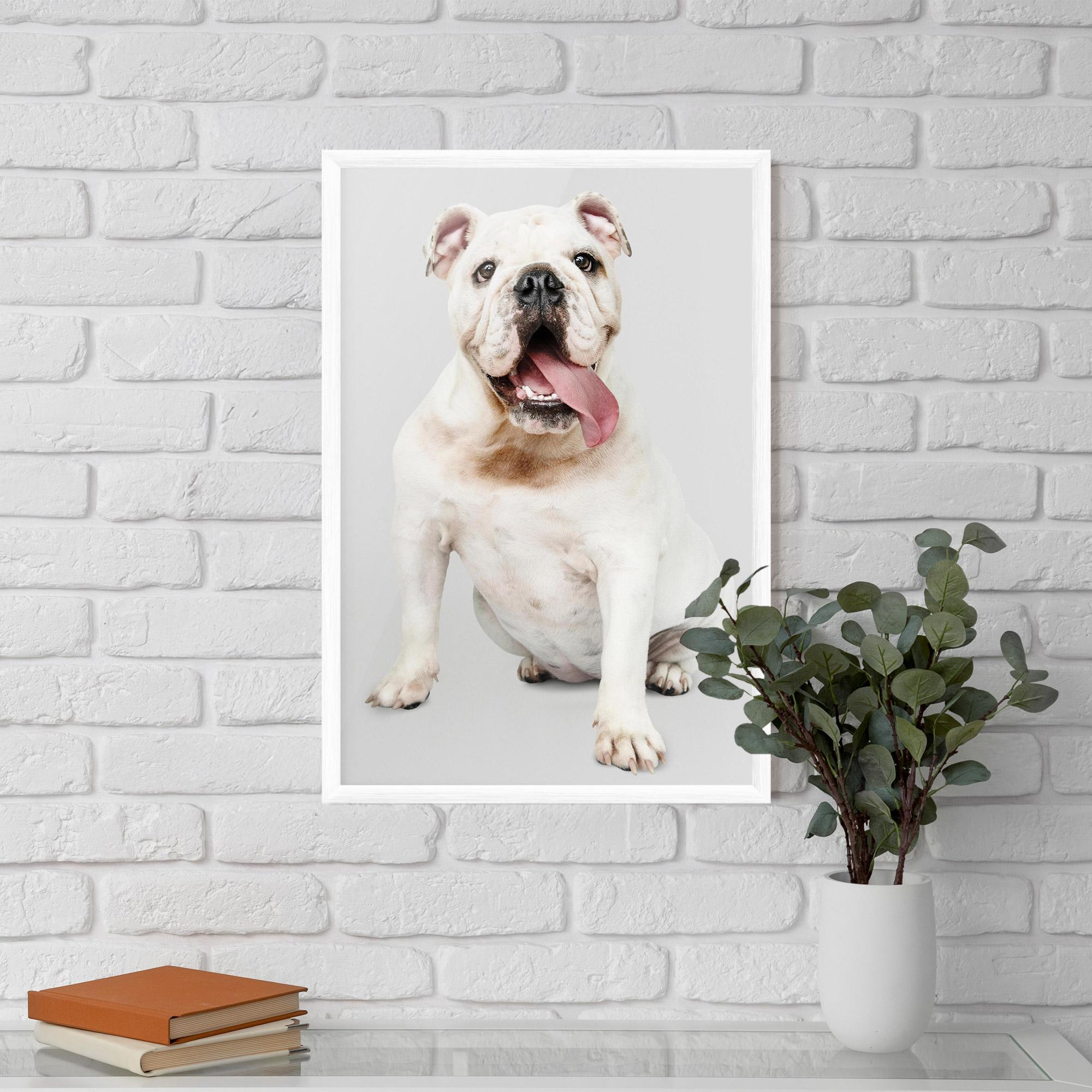 Plakat w Ramie Happy White Dog mockup 5