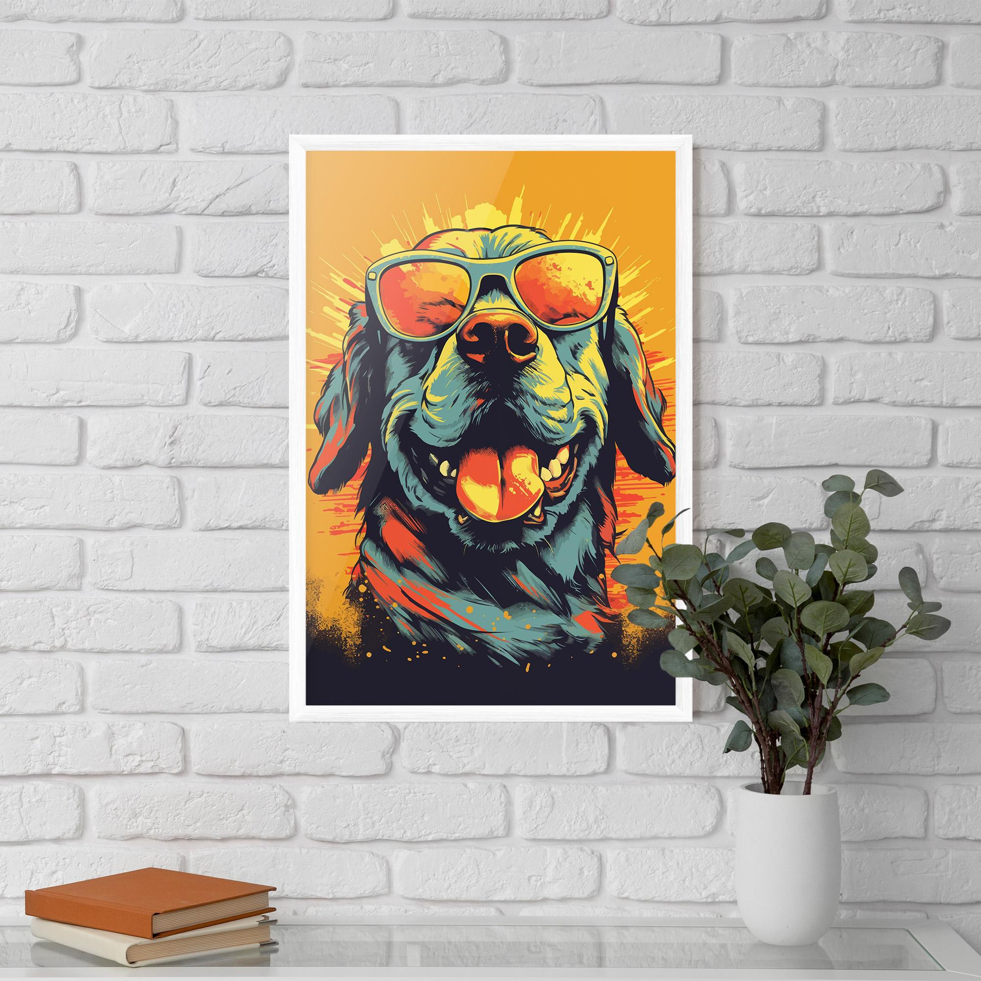 Plakat w Ramie Sunglasses Dog mockup 5