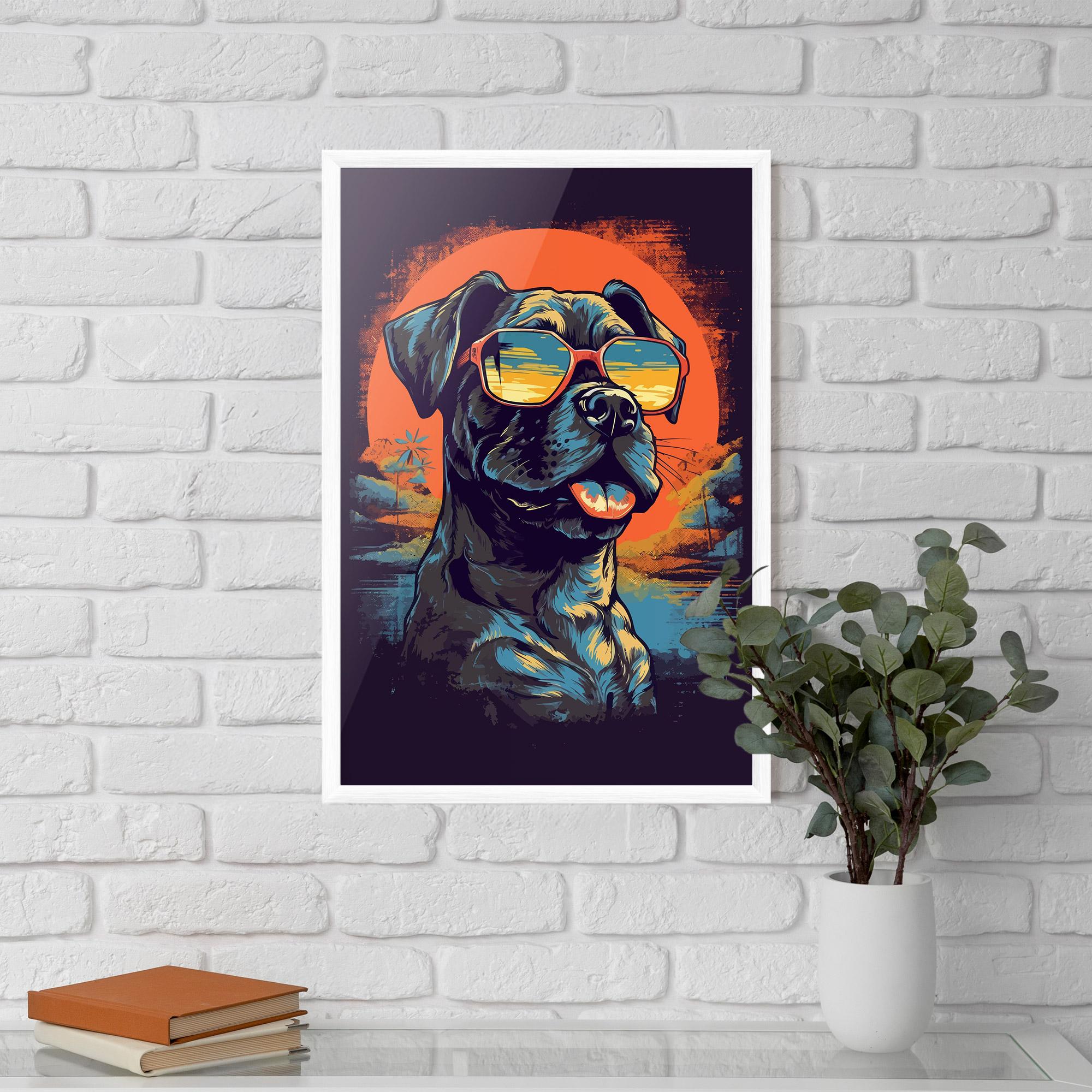 Plakat w Ramie Sunset Dog mockup 5