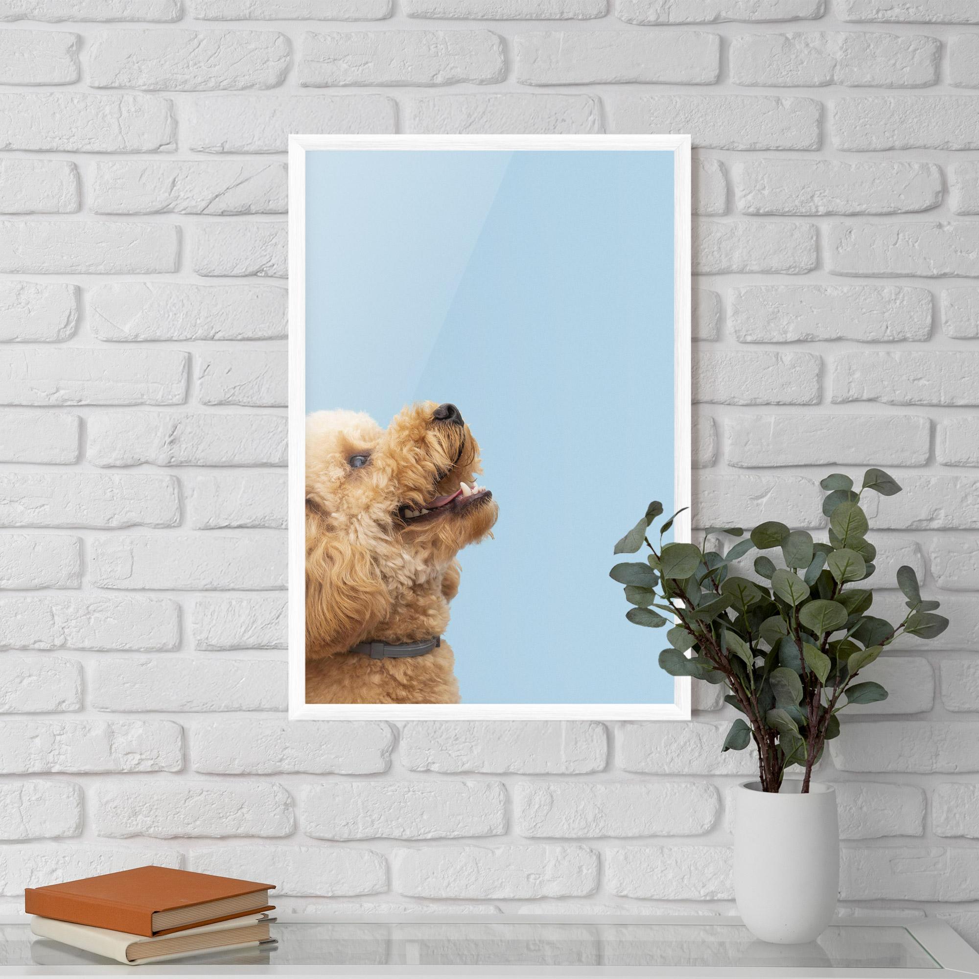 Plakat w Ramie Yellow Cute Dog mockup 5