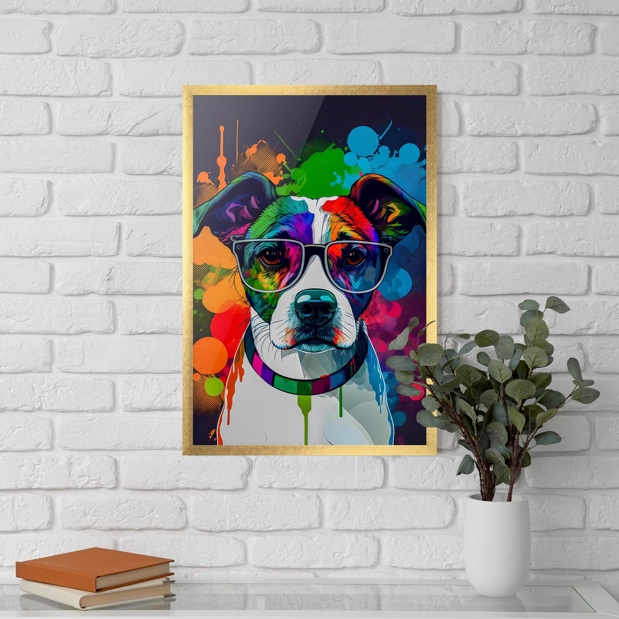 Plakat w Ramie Colorful Dog mockup 5