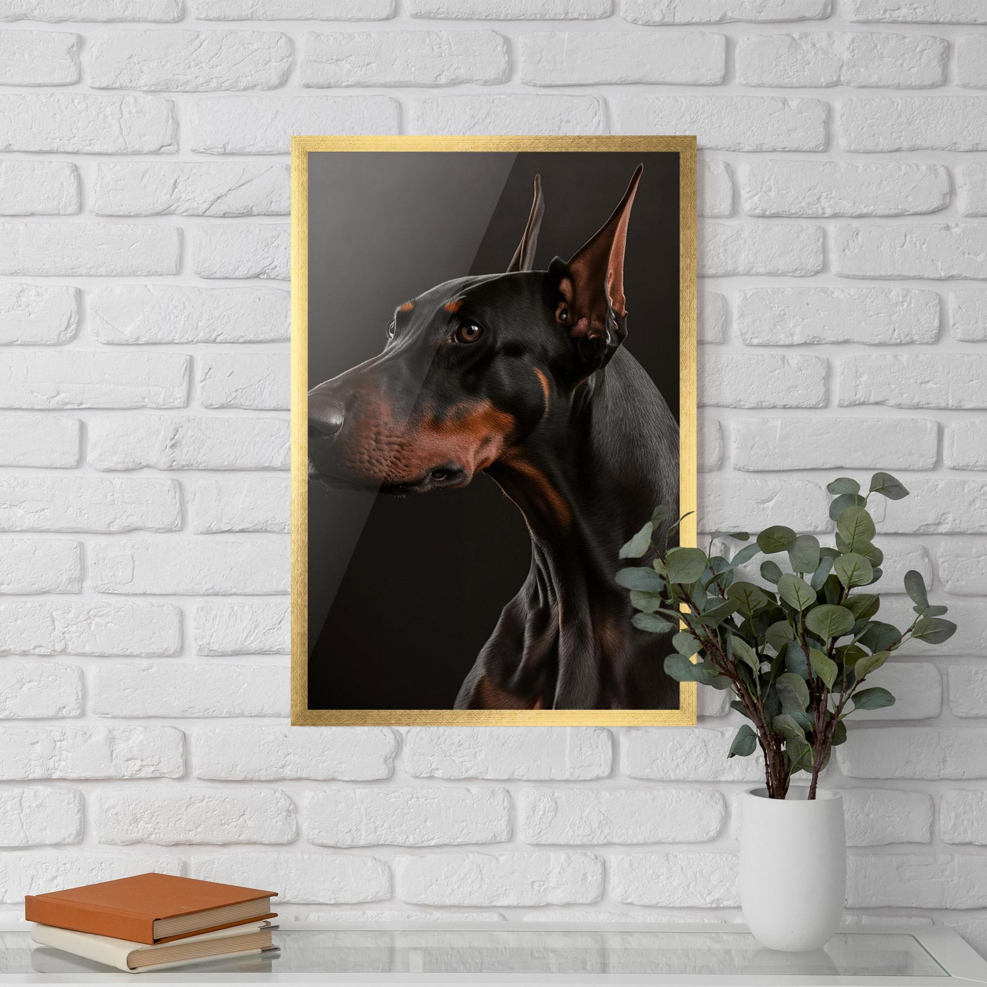 Plakat w Ramie Doberman Dog Portrait mockup 5
