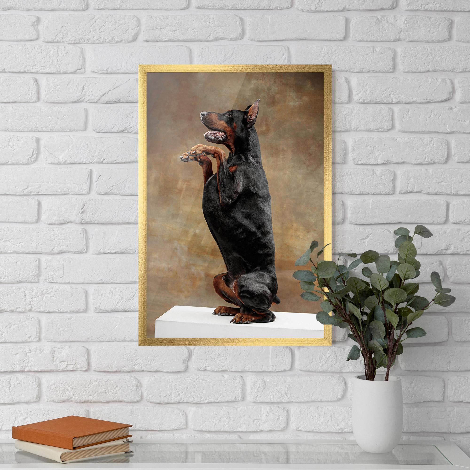 Plakat w Ramie Doberman Standing mockup 5