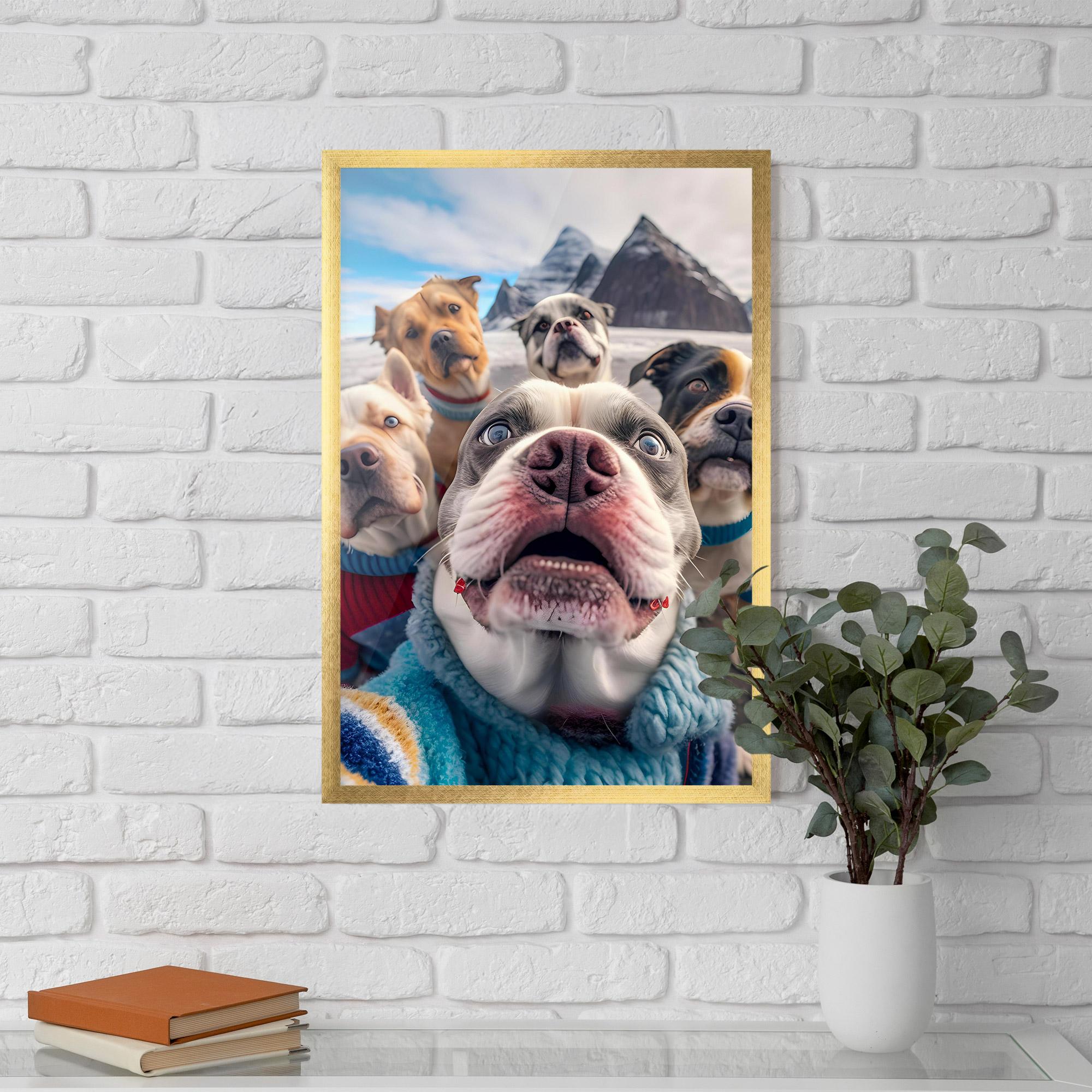 Plakat w Ramie Dogs Selfie Group mockup 5