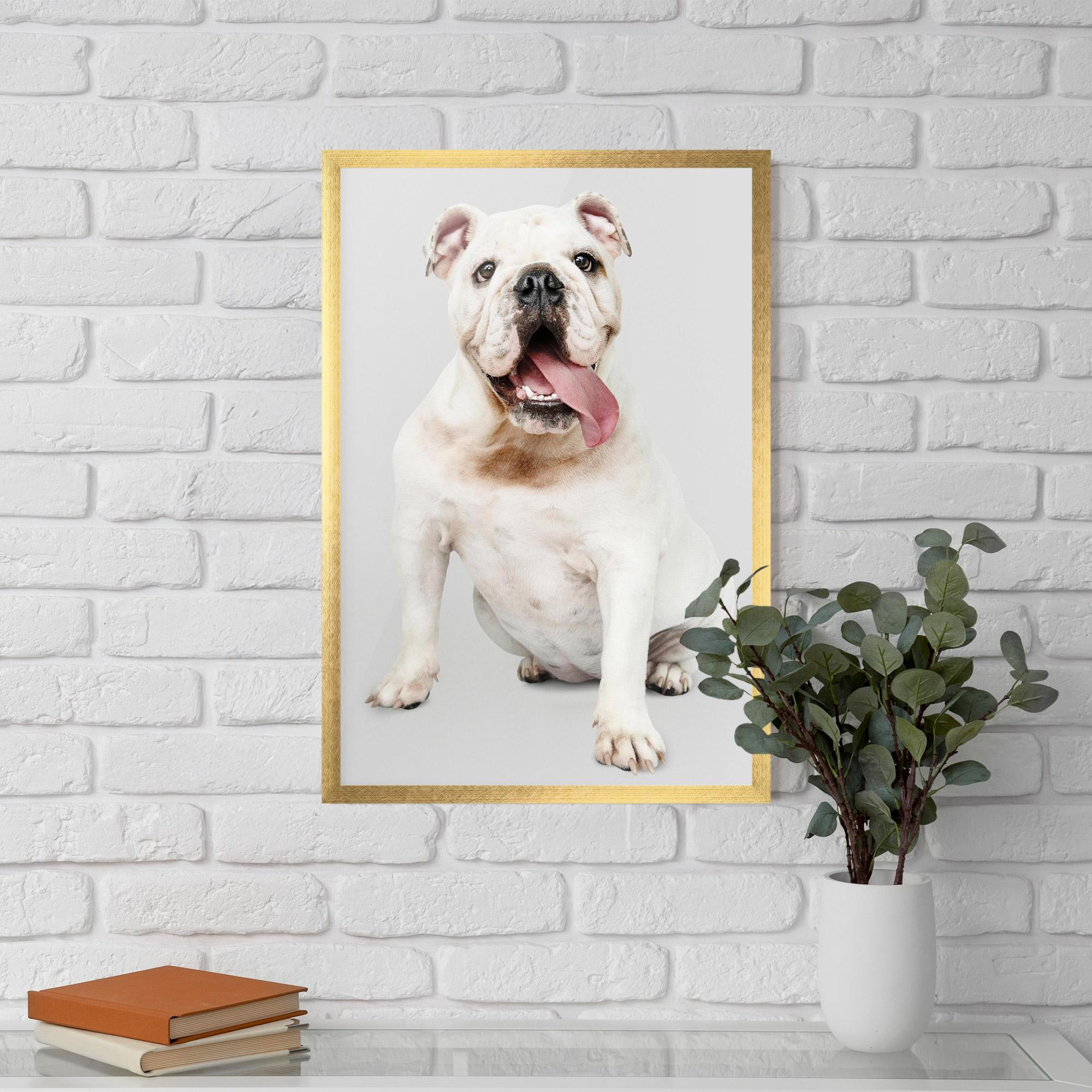 Plakat w Ramie Happy White Dog mockup 5