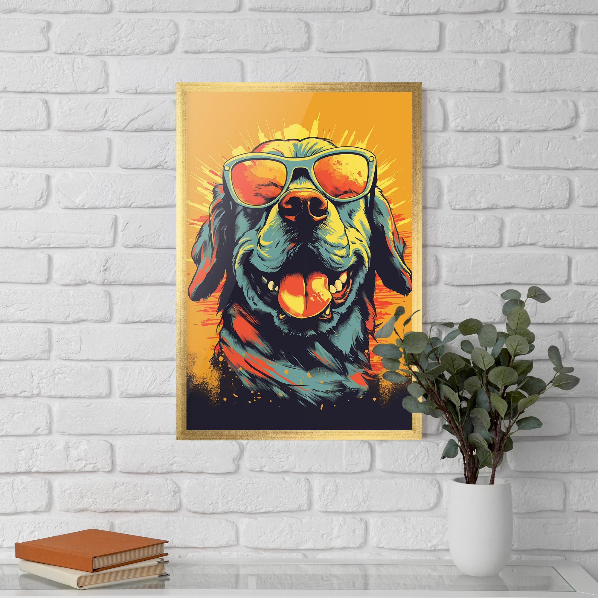 Plakat w Ramie Sunglasses Dog mockup 5