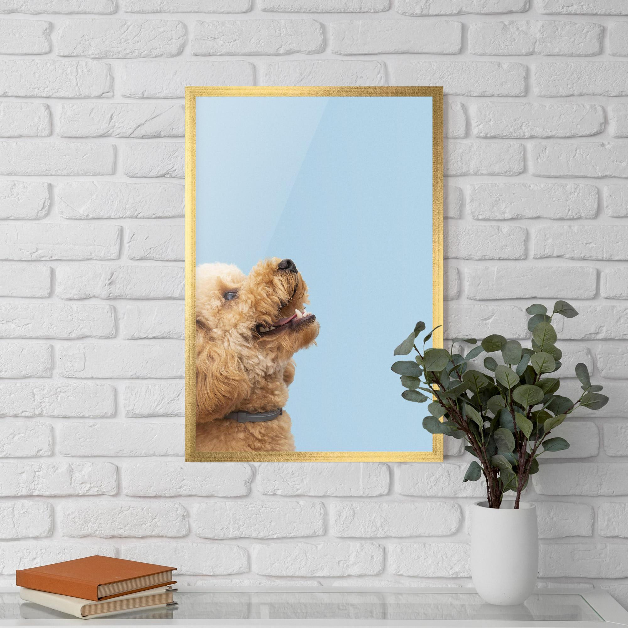 Plakat w Ramie Yellow Cute Dog mockup 5
