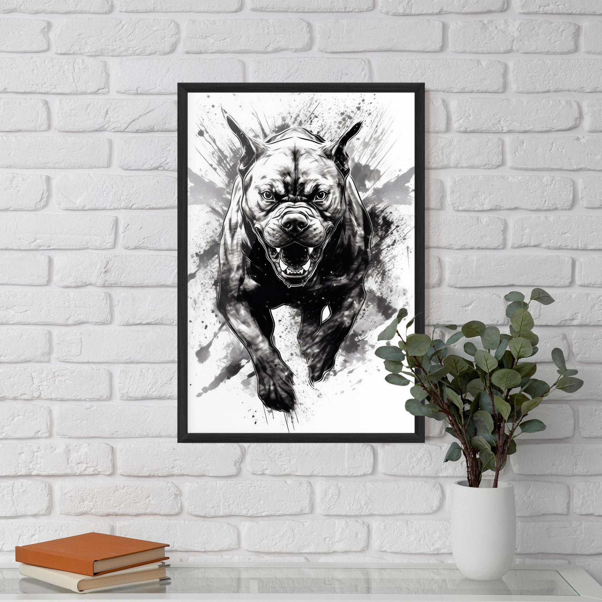 Plakat w Ramie Angry Dog Jump mockup 5