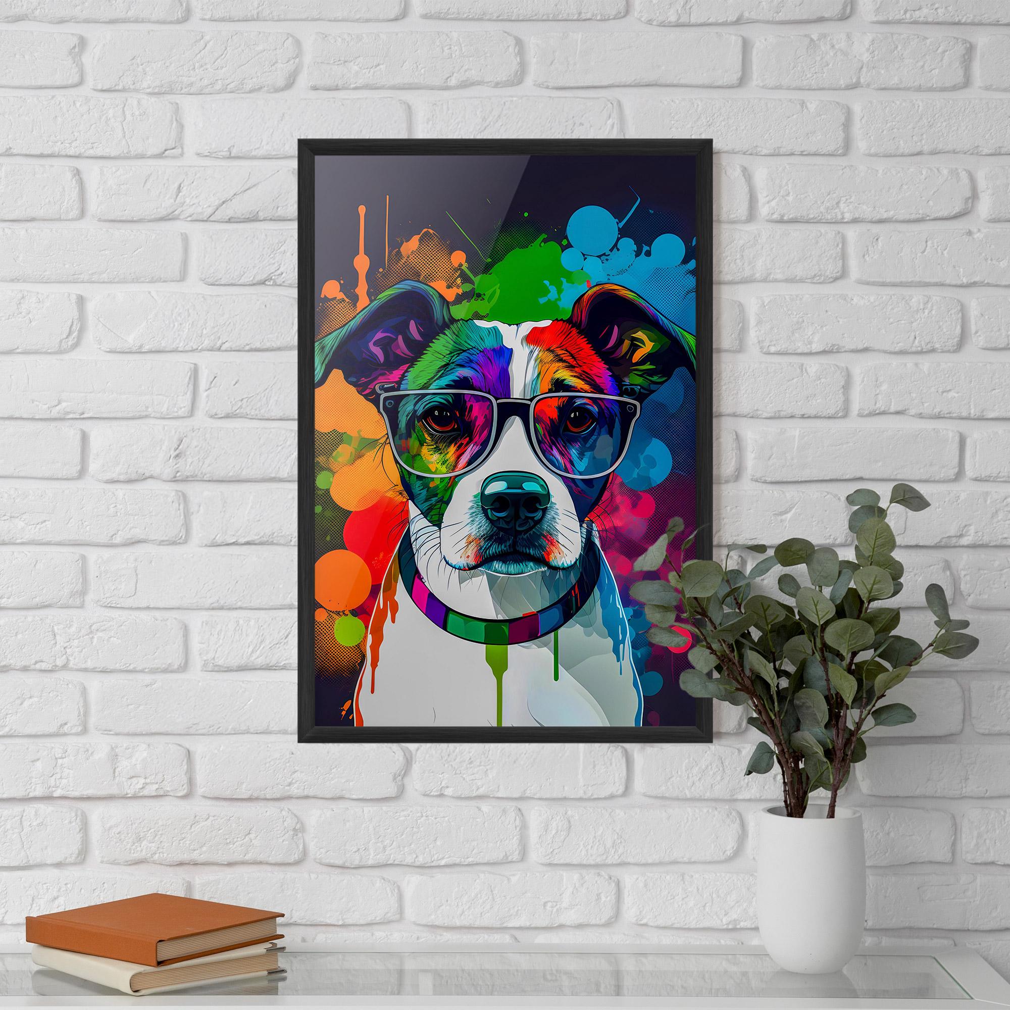 Plakat w Ramie Colorful Dog mockup 5