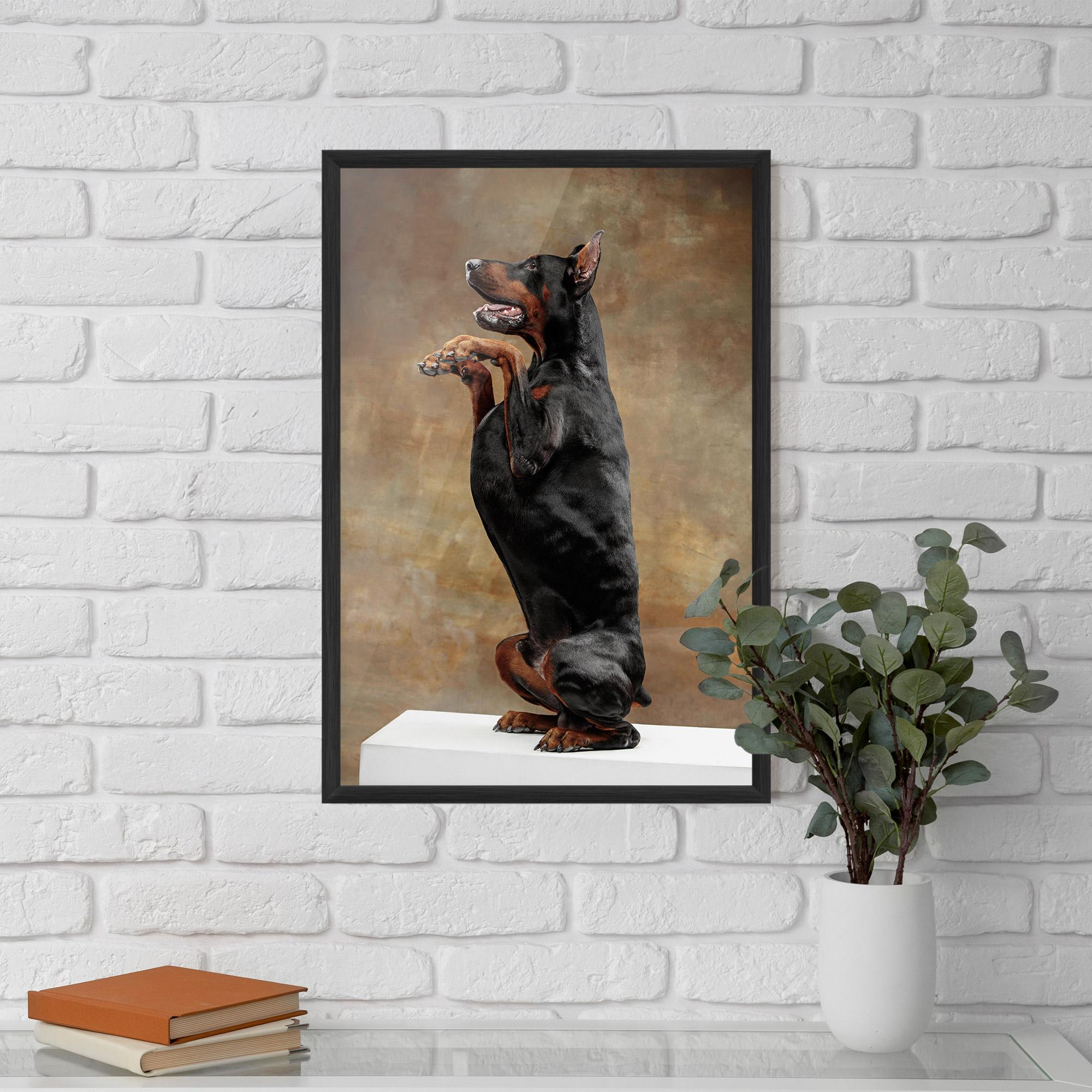 Plakat w Ramie Doberman Standing mockup 5