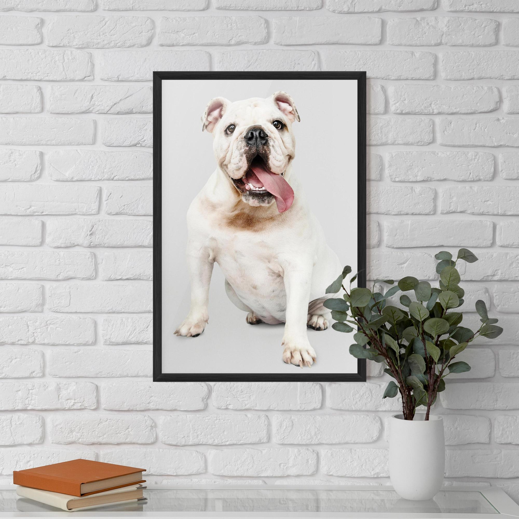 Plakat w Ramie Happy White Dog mockup 5