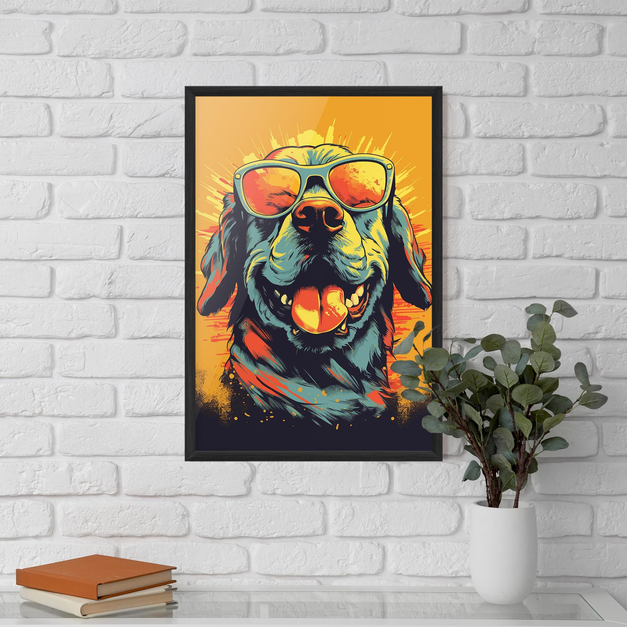 Plakat w Ramie Sunglasses Dog mockup 5