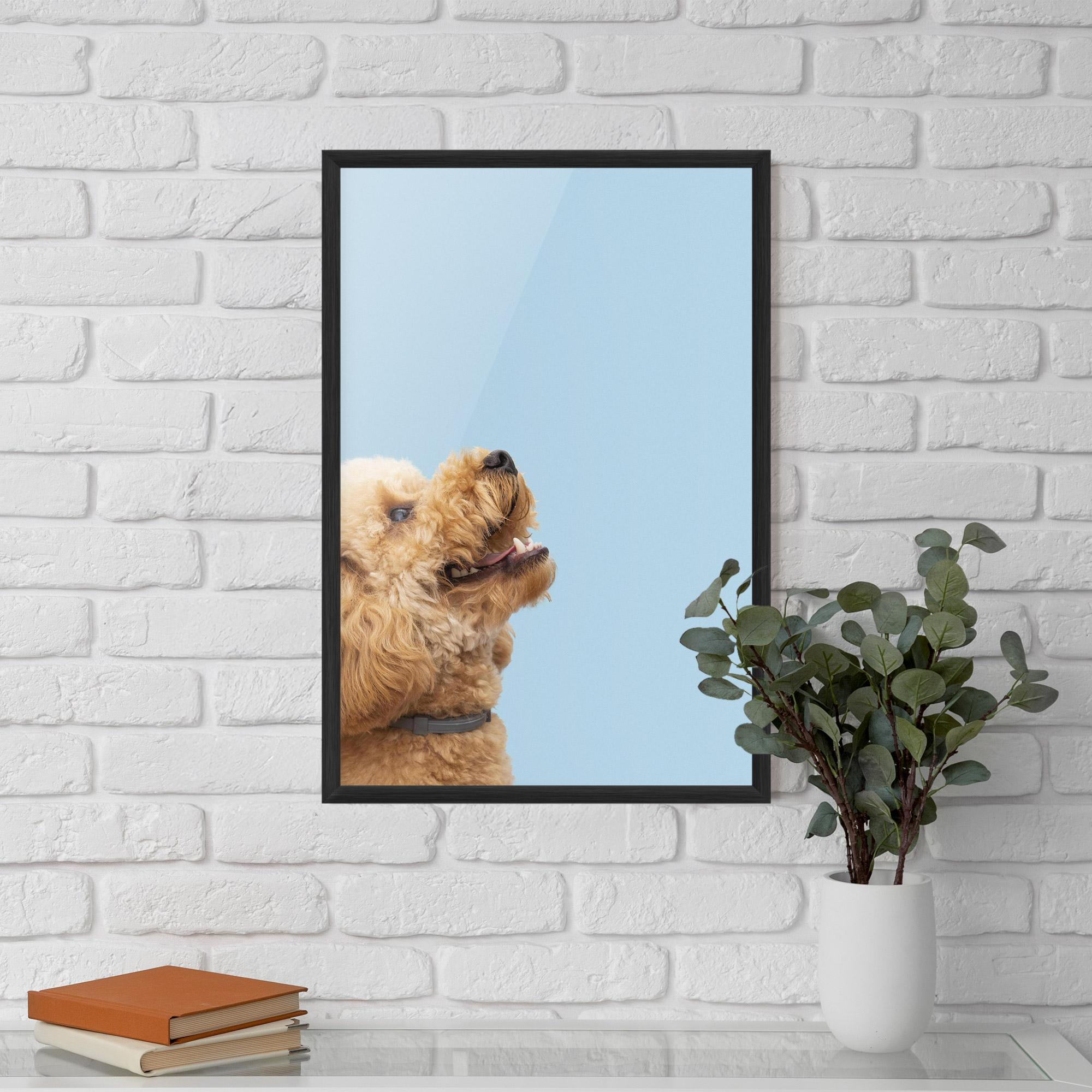 Plakat w Ramie Yellow Cute Dog mockup 5